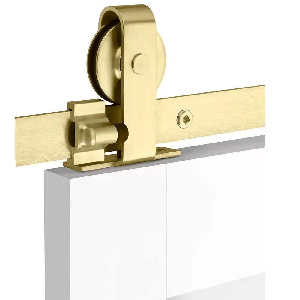 Emtek Classic Top Mount Track with Solid Wheel and Classic Fastener by Emtek