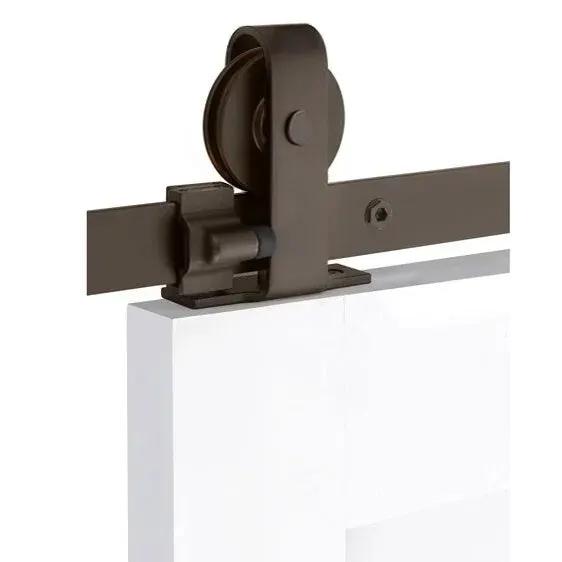 Emtek Classic Top Mount Track with Solid Wheel and Classic Fastener by Emtek