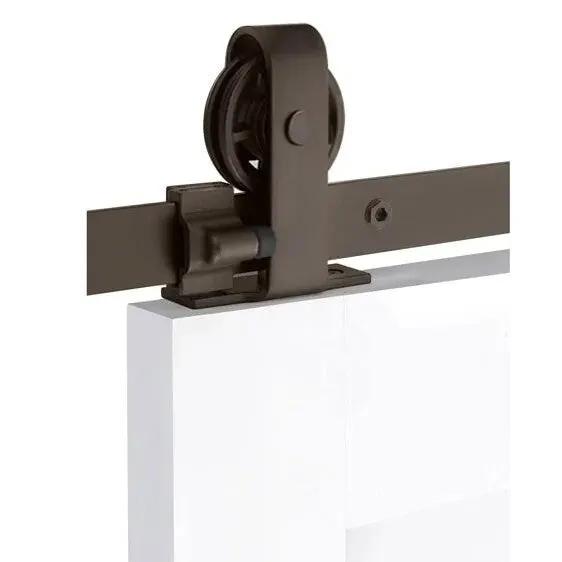 Emtek Classic Top Mount Track with Spoked Wheel and Classic Fastener by Emtek