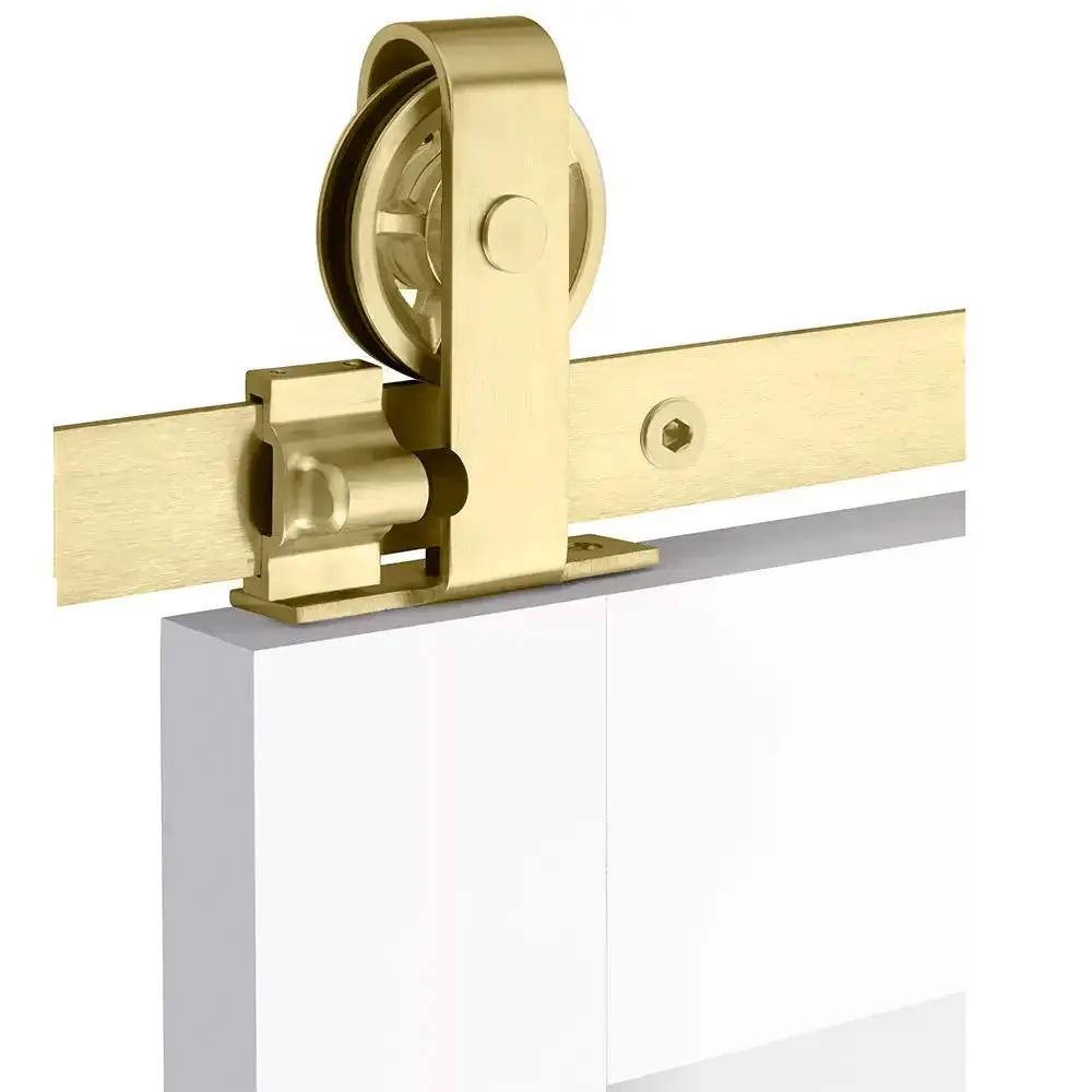Emtek Classic Top Mount Track with Spoked Wheel and Flat Fastener by Emtek