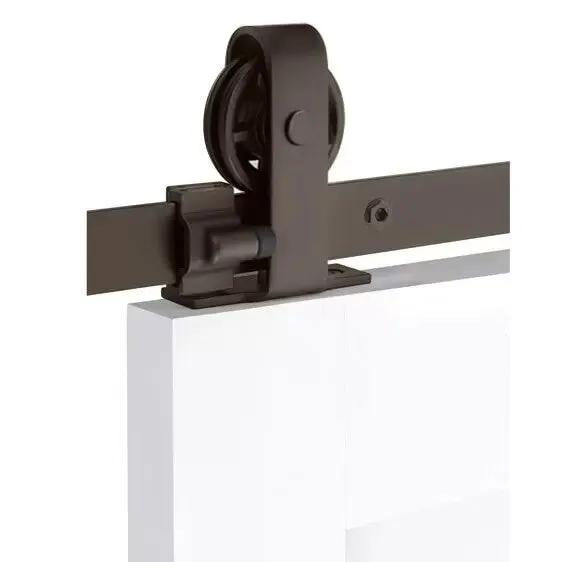 Emtek Classic Top Mount Track with Spoked Wheel and Classic Fastener by Emtek