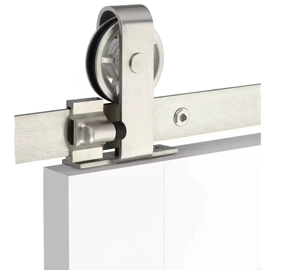 Emtek Classic Top Mount Track with Spoked Wheel and Classic Fastener for Double Doors by Emtek