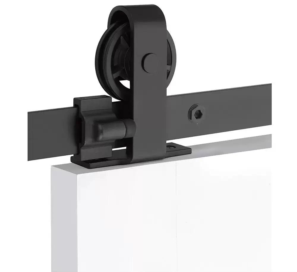 Emtek Classic Top Mount Track with Spoked Wheel and Classic Fastener for Double Doors by Emtek