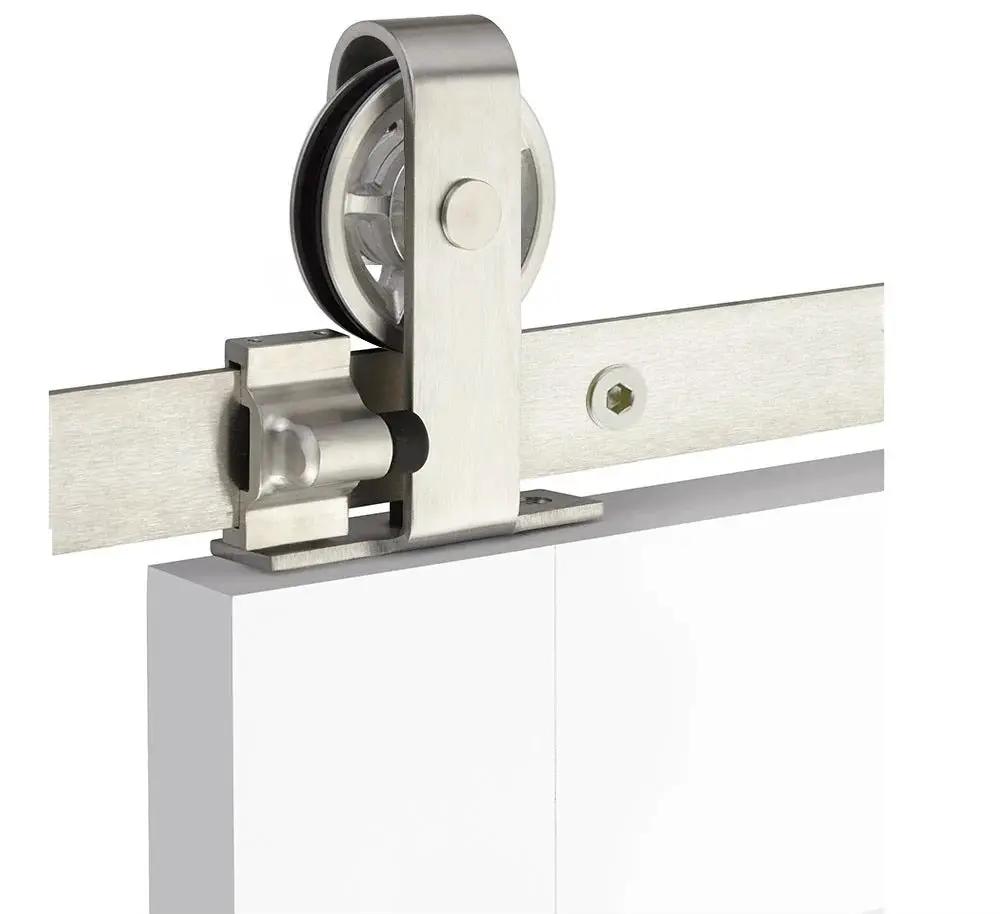 Emtek Classic Top Mount Track with Spoked Wheel and Flat Fastener for Double Doors by Emtek