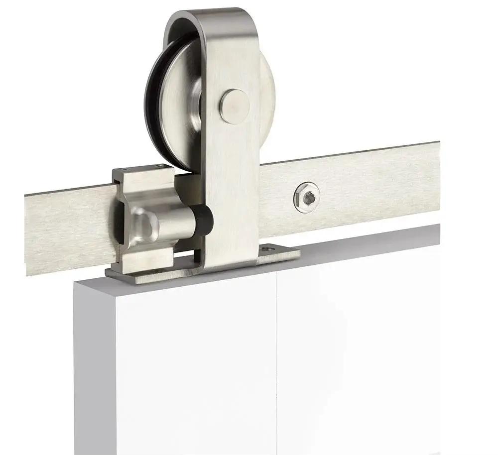 Emtek Classic Top Mount Track with Solid Wheel and Classic Fastener for Double Doors by Emtek