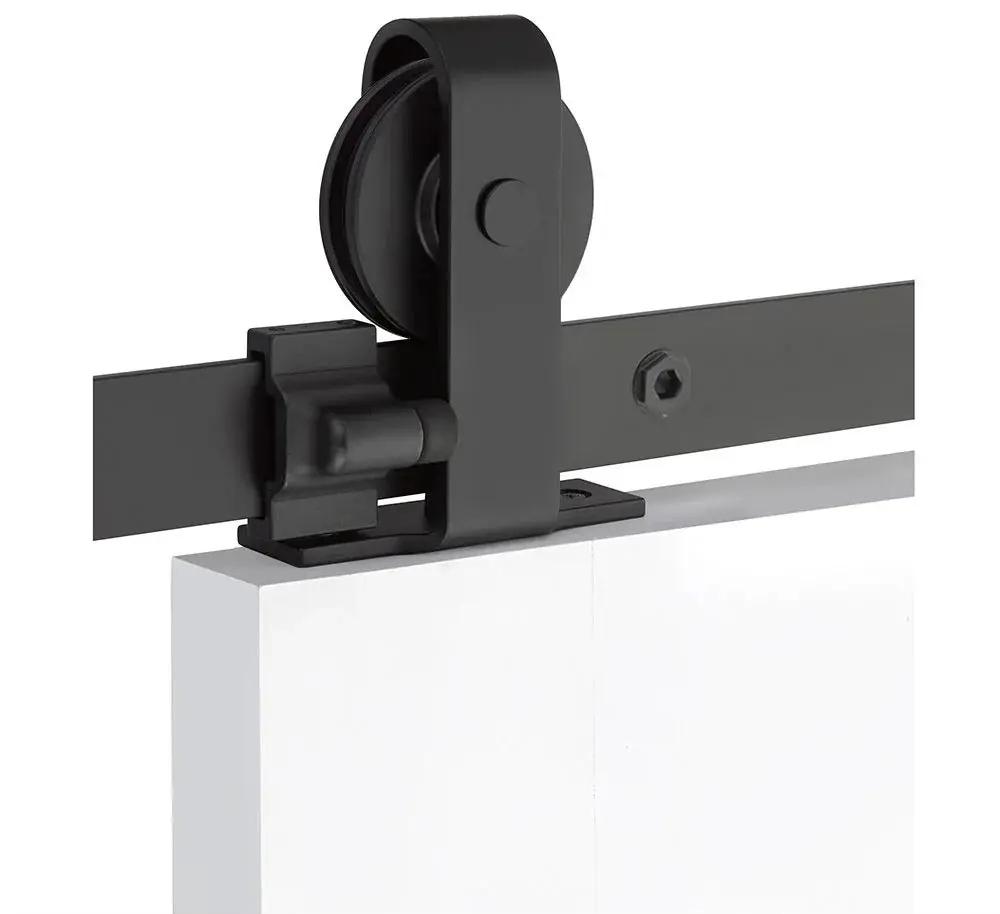 Emtek Classic Top Mount Track with Solid Wheel and Classic Fastener for Double Doors by Emtek