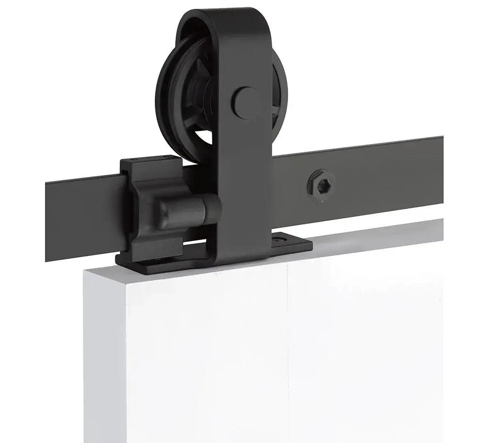 Emtek Classic Top Mount Track with Spoked Wheel and Classic Fastener for Double Doors by Emtek