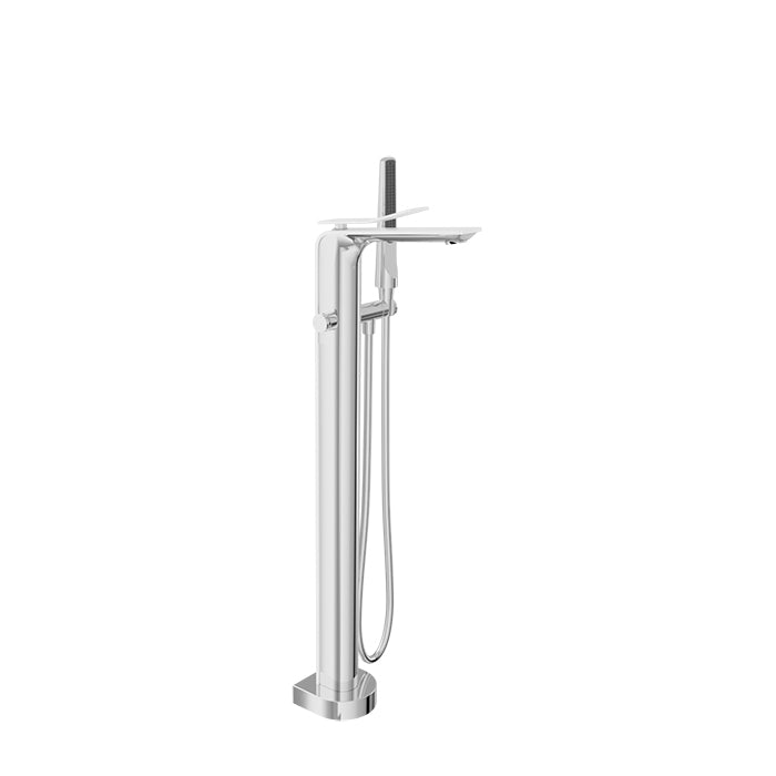 Baril Accent Floor-Mounted Tub Filler with Hand Shower