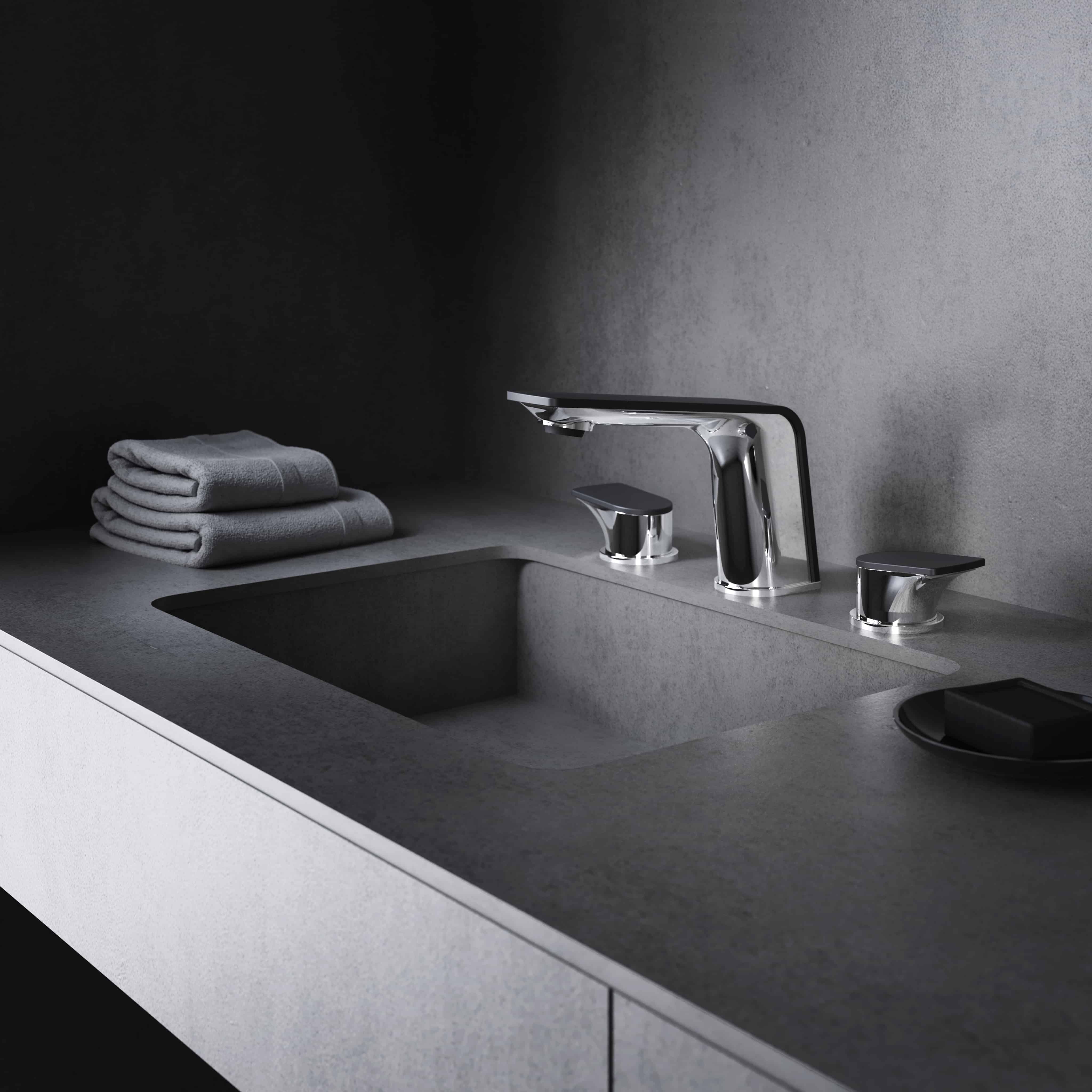 chrome/smokey faucet