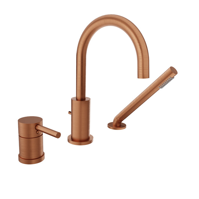 Baril Zip 3-Piece Deck Mount Tub Filler with Hand Shower