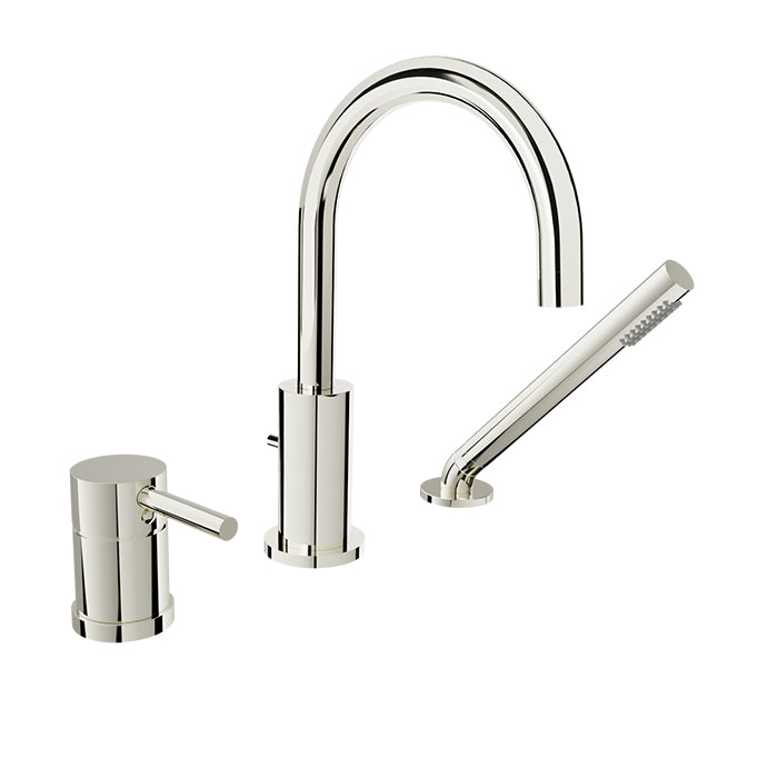 Baril Zip 3-Piece Deck Mount Tub Filler with Hand Shower