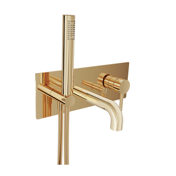 Baril Zip Pressure Balanced Wall Mounted Tub Faucet with Hand Shower