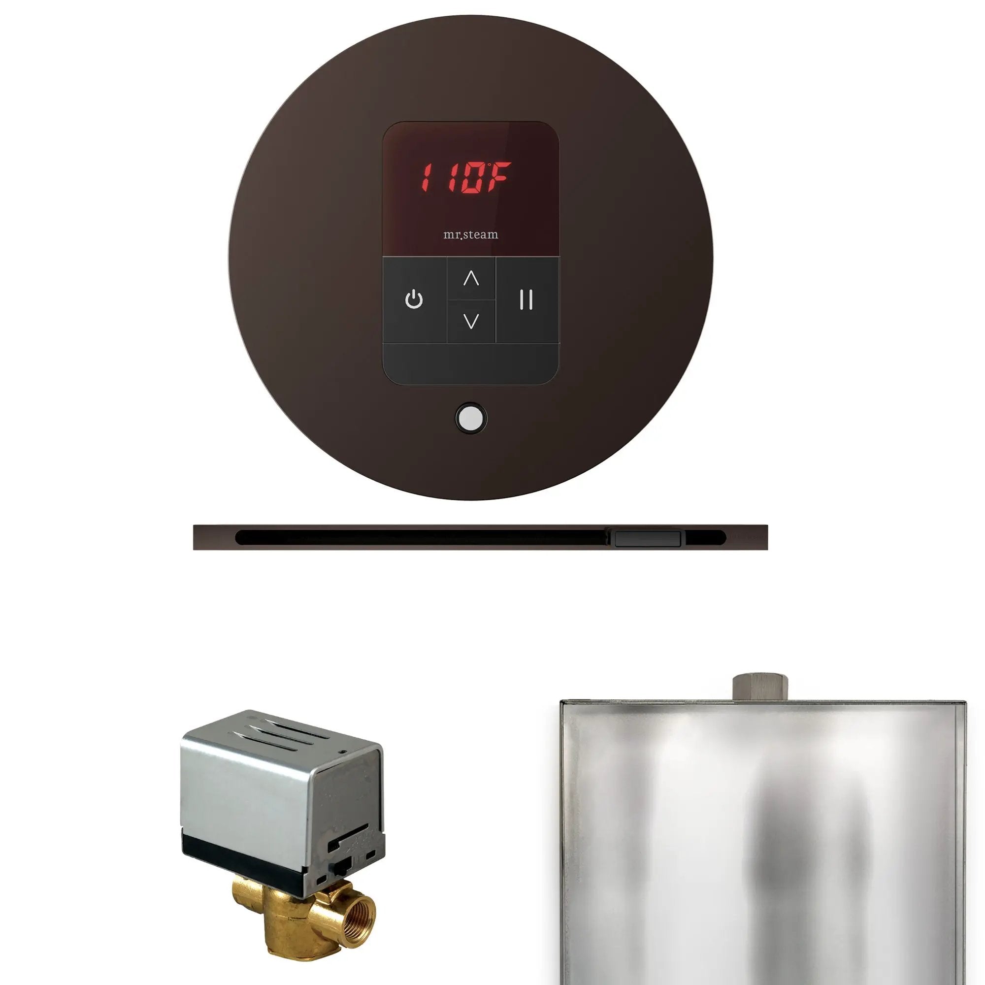 Mr Steam Basic Butler Steam Shower Control Package with Round iTempo Control and Linear Steamhead by Mr Steam