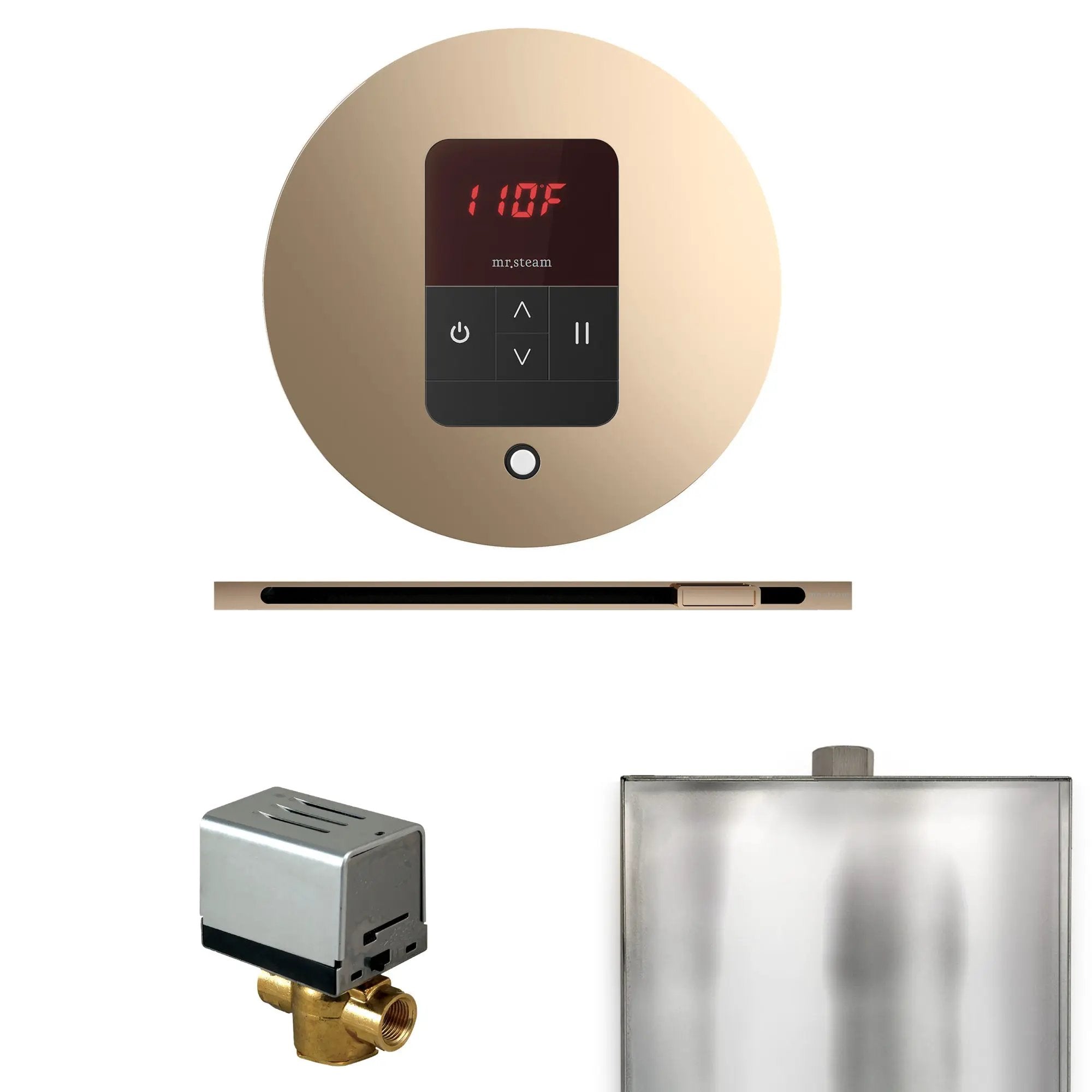 Mr Steam Basic Butler Steam Shower Control Package with Round iTempo Control and Linear Steamhead by Mr Steam
