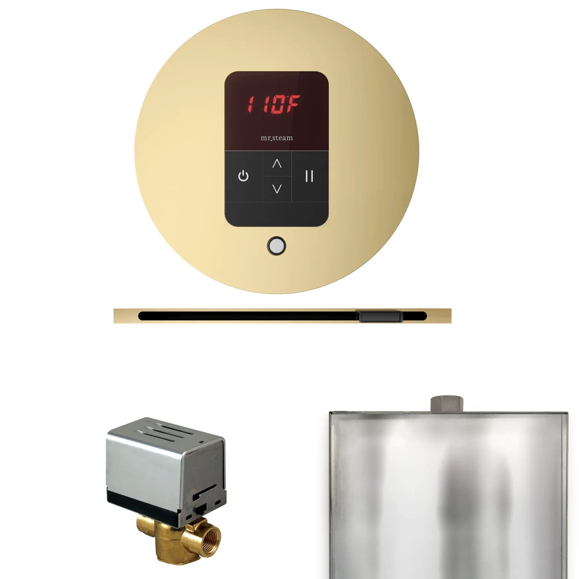 Mr Steam Basic Butler Steam Shower Control Package with Round iTempo Control and Linear Steamhead by Mr Steam