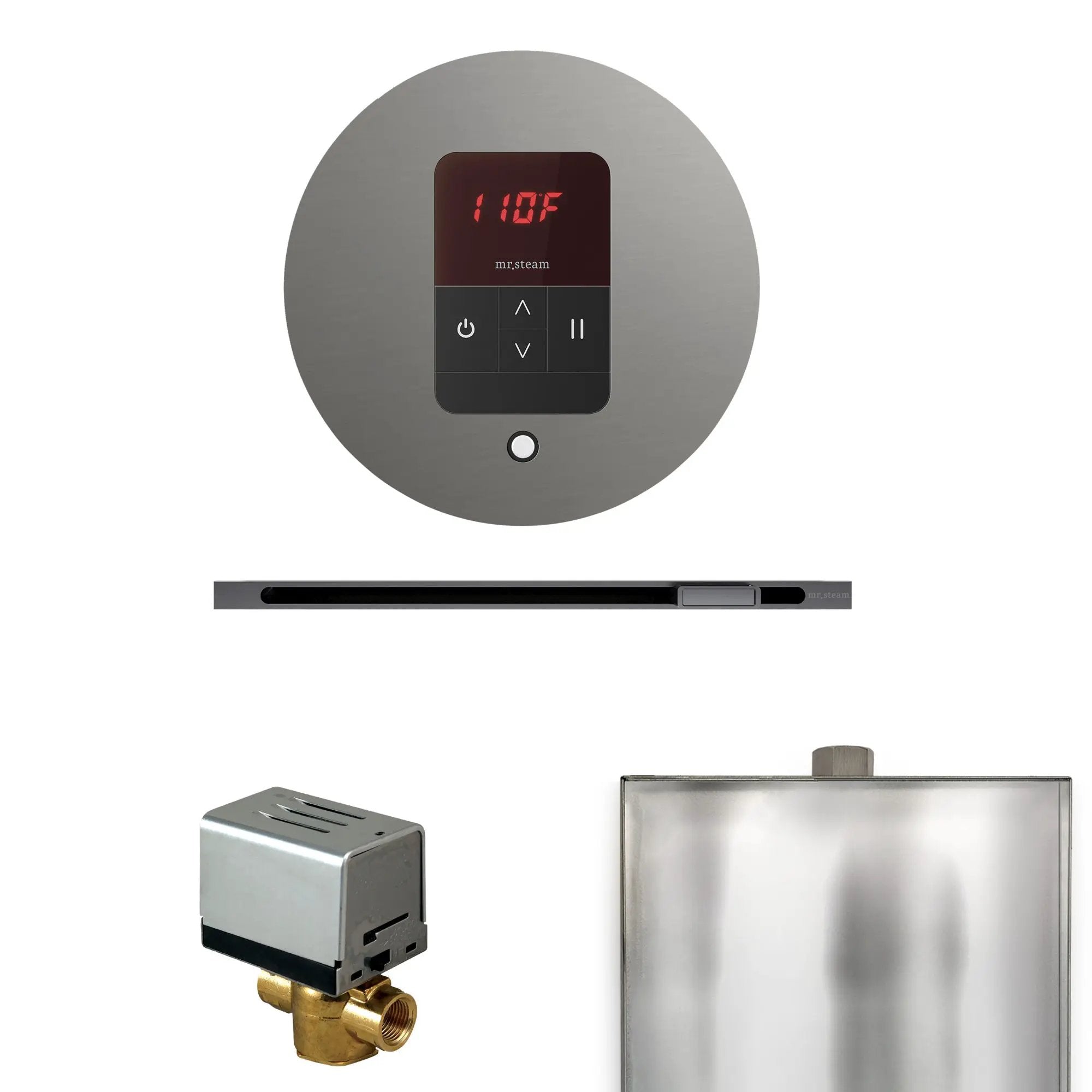 Mr Steam Basic Butler Steam Shower Control Package with Round iTempo Control and Linear Steamhead by Mr Steam