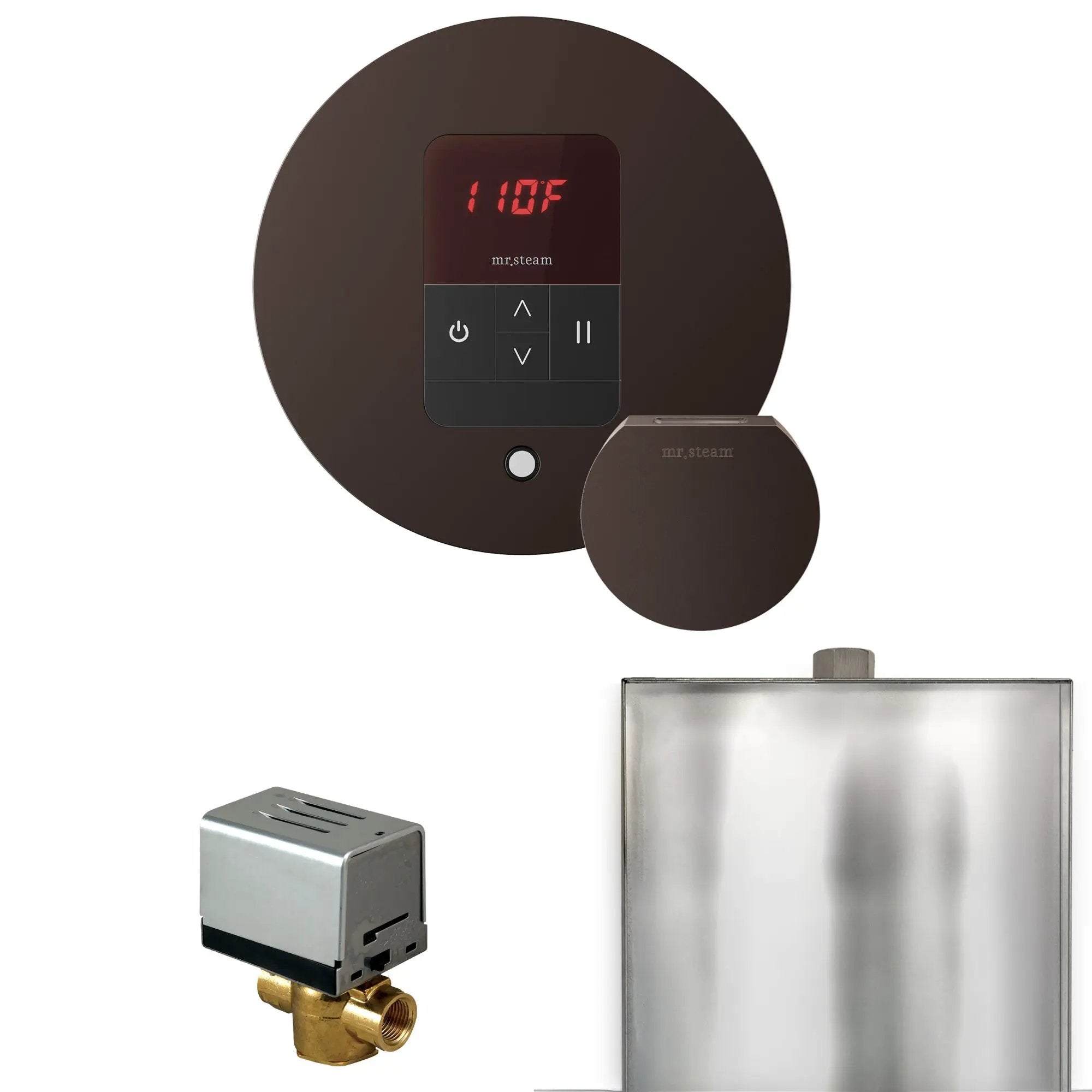 Mr Steam Basic Butler Steam Shower Control Package with Round iTempo Control and Steamhead by Mr Steam