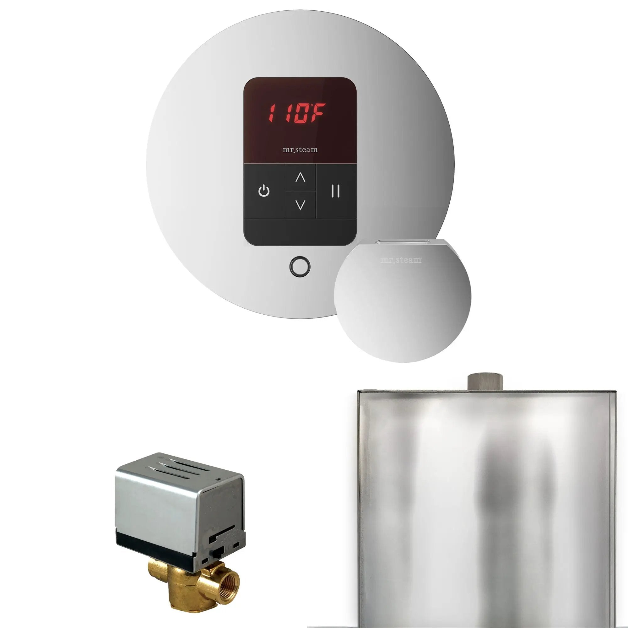 Mr Steam Basic Butler Steam Shower Control Package with Round iTempo Control and Steamhead by Mr Steam