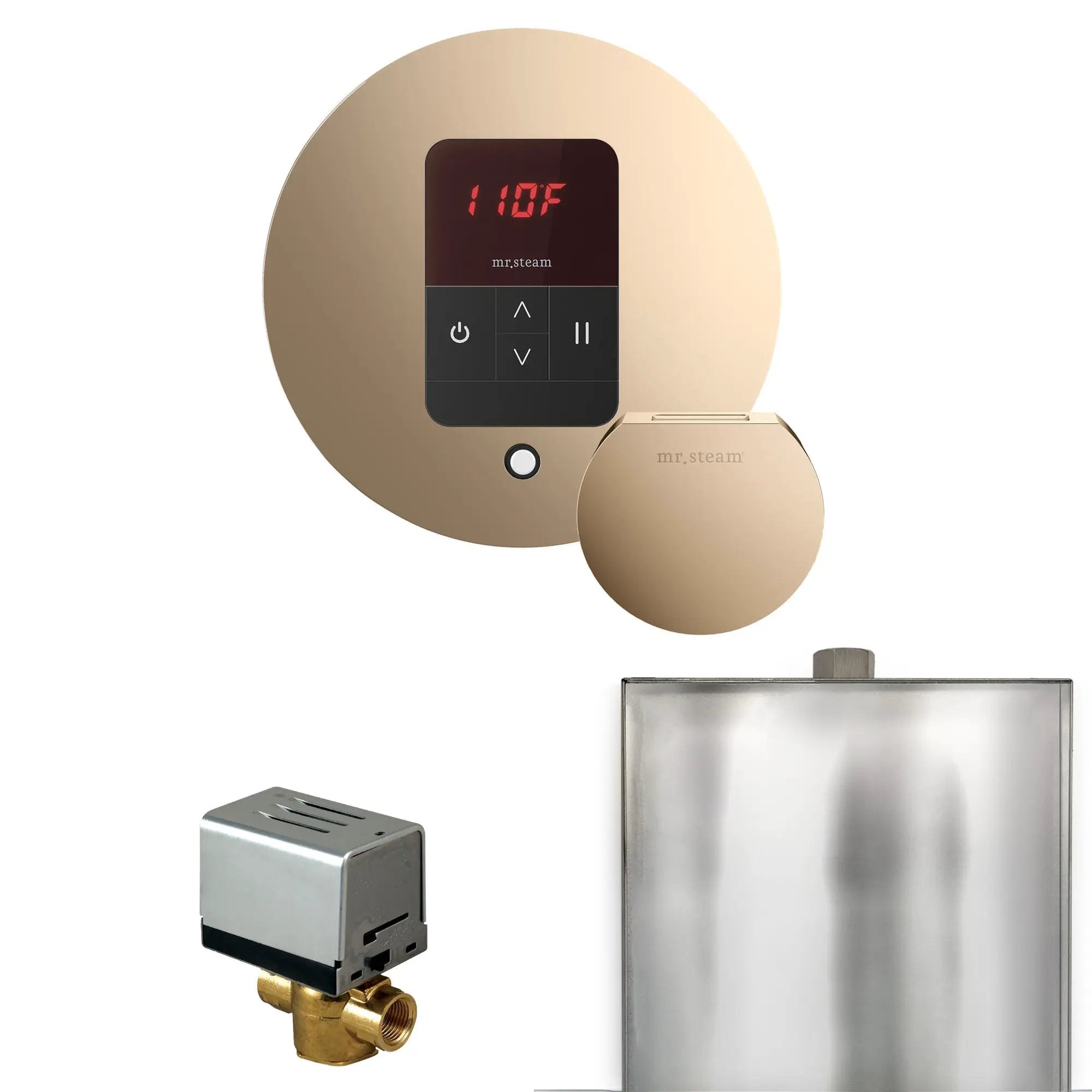 Mr Steam Basic Butler Steam Shower Control Package with Round iTempo Control and Steamhead by Mr Steam