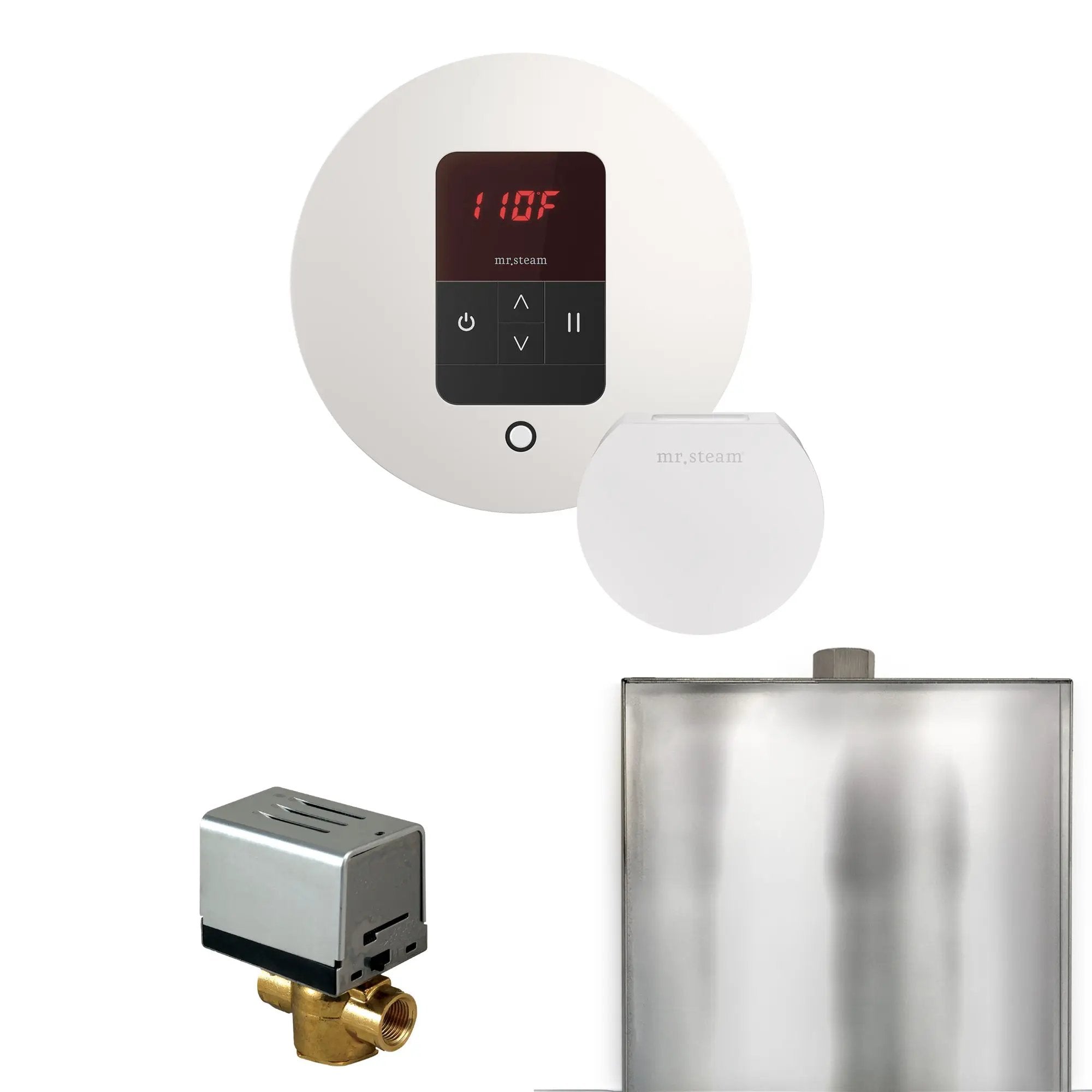Mr Steam Basic Butler Steam Shower Control Package with Round iTempo Control and Steamhead by Mr Steam