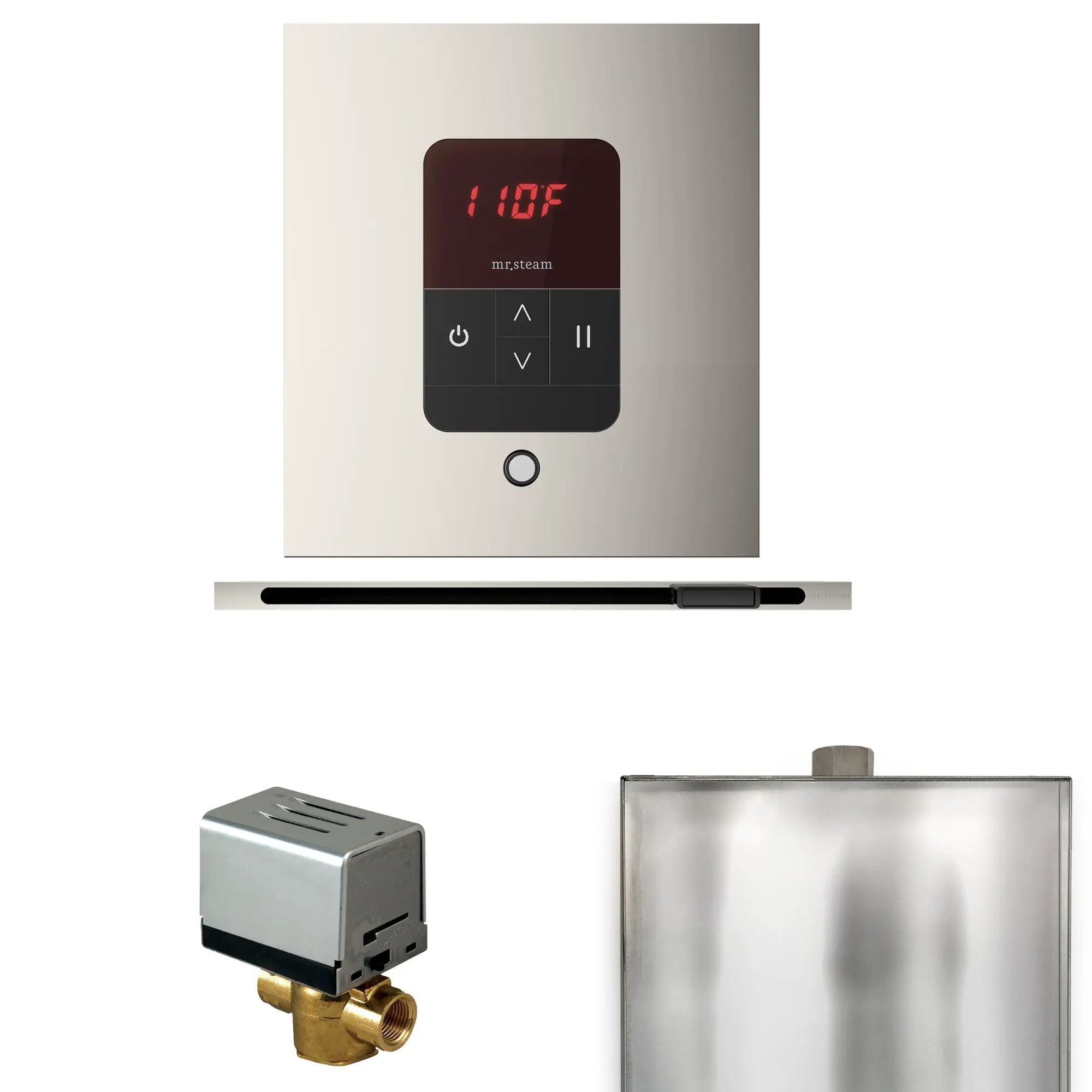 Mr Steam Basic Butler Steam Shower Control Package with Square iTempo Control and Linear Steamhead by Mr Steam