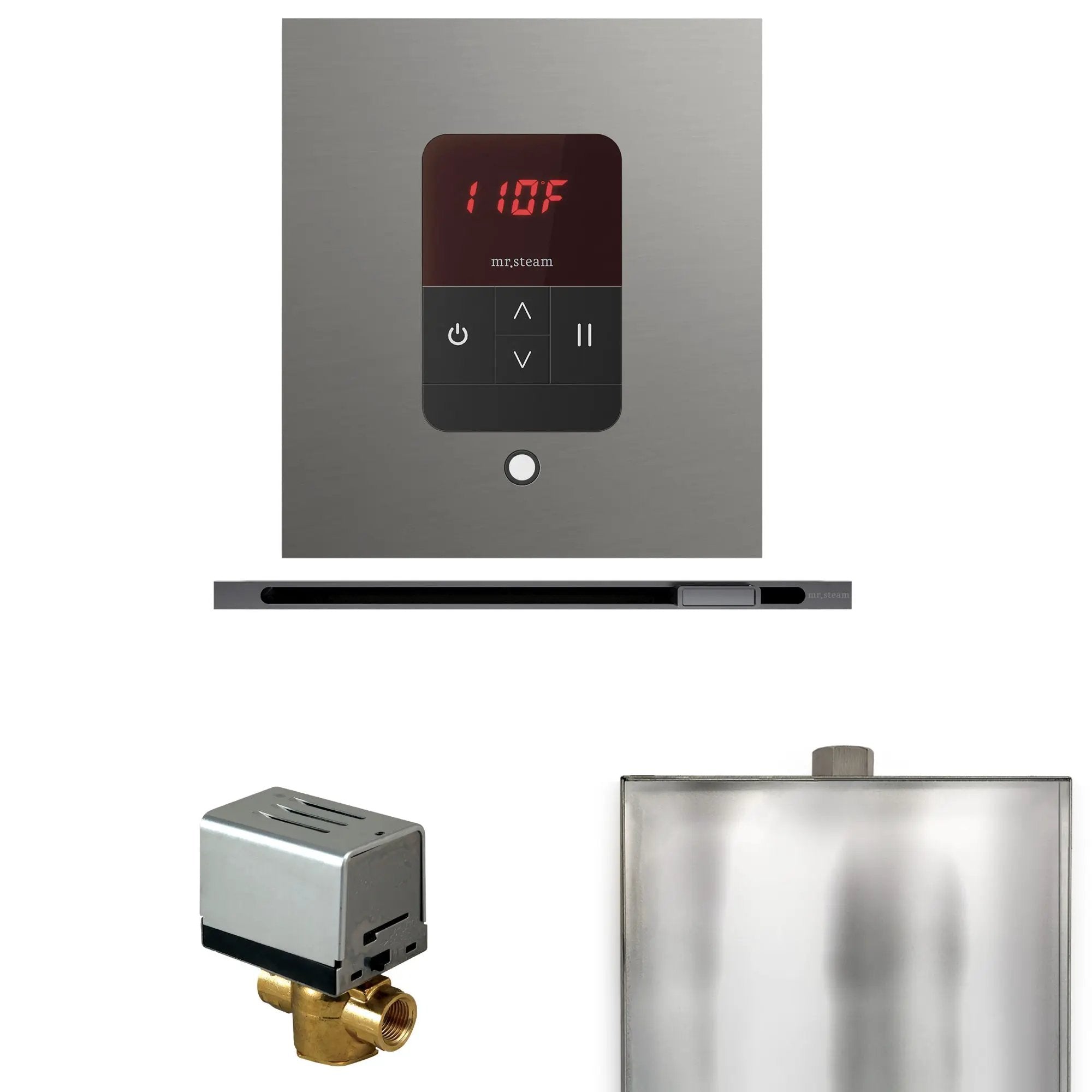 Mr Steam Basic Butler Steam Shower Control Package with Square iTempo Control and Linear Steamhead by Mr Steam