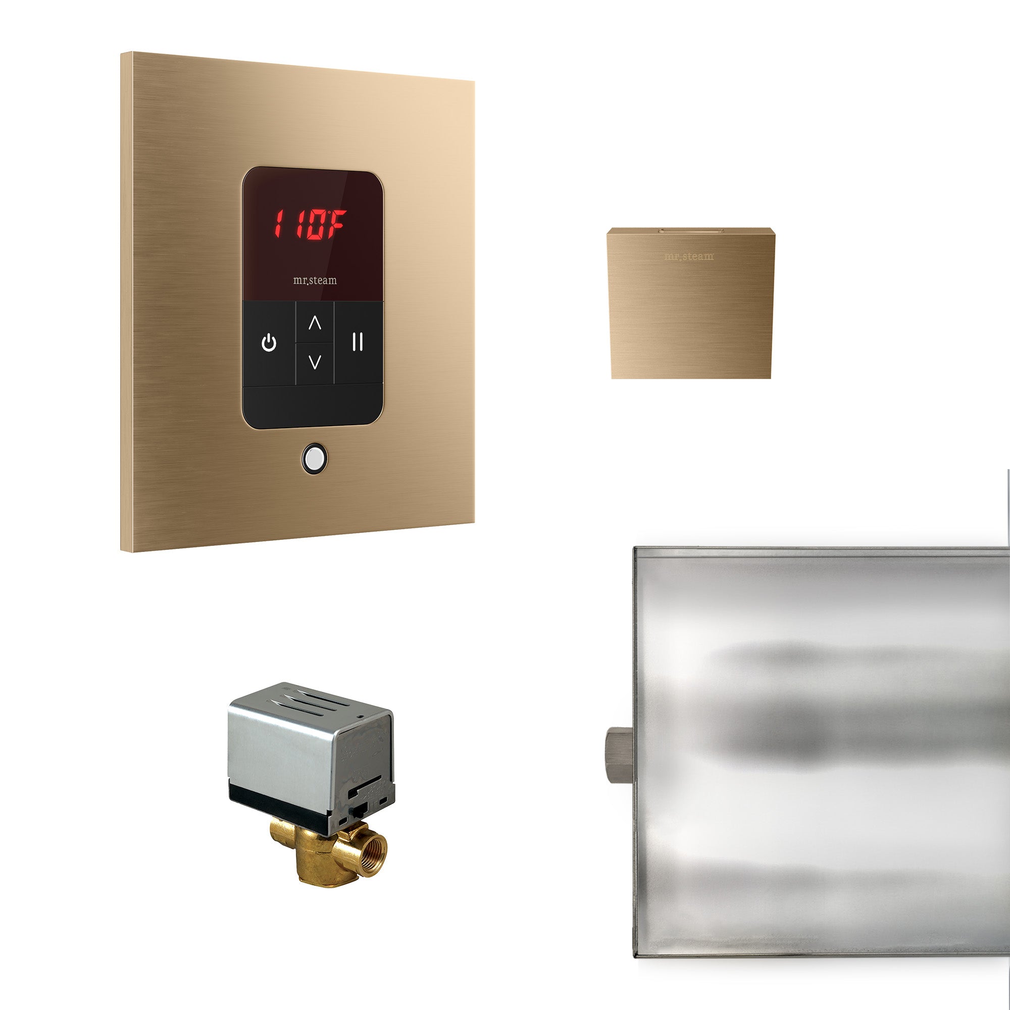 Mr Steam Basic Butler Steam Shower Control Package with iTempo Control and Aroma Designer SteamHead in Square