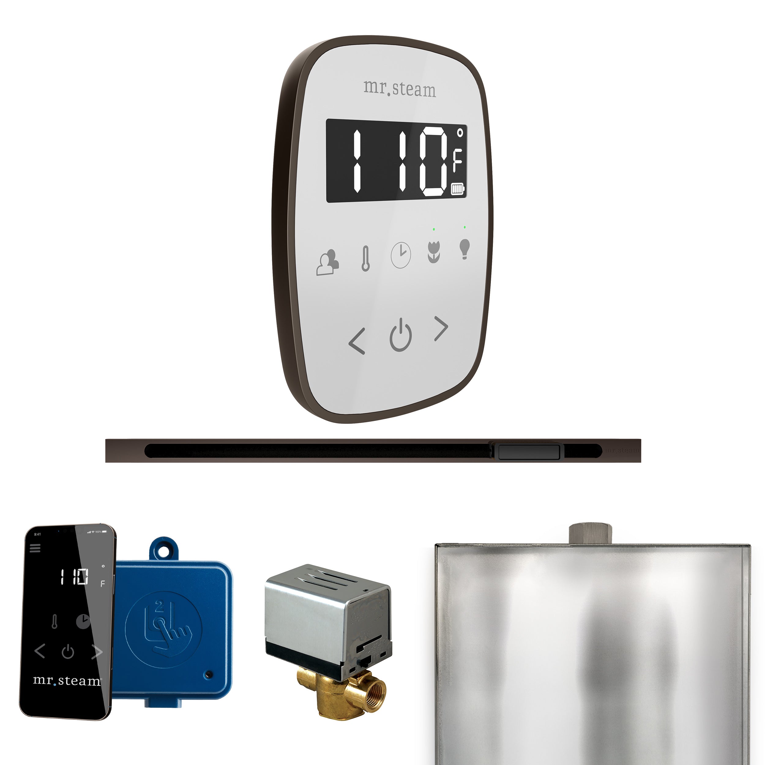 Mr Steam ButlerFlex Steam Shower Control Package with TempoFlex Control and Linear Steamhead