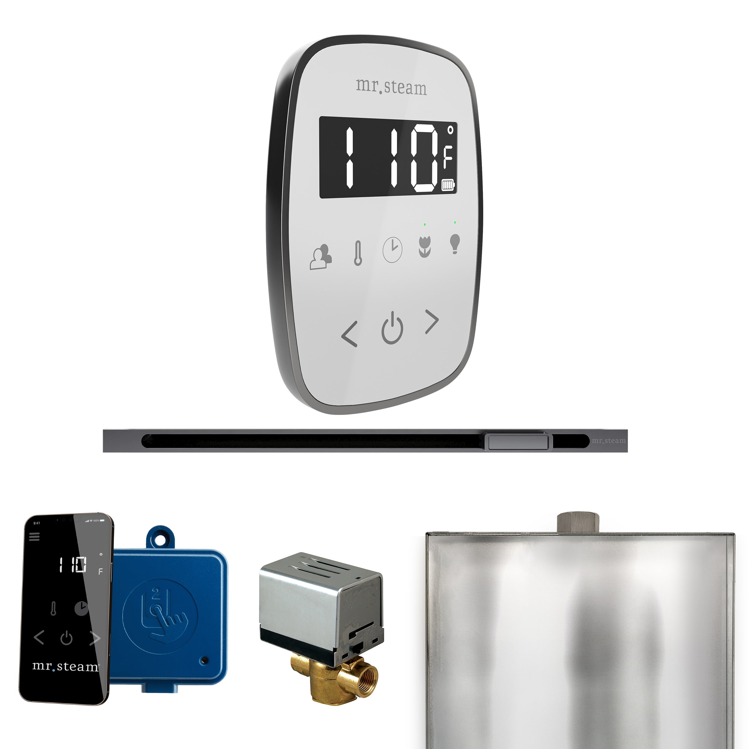 Mr Steam ButlerFlex Steam Shower Control Package with TempoFlex Control and Linear Steamhead