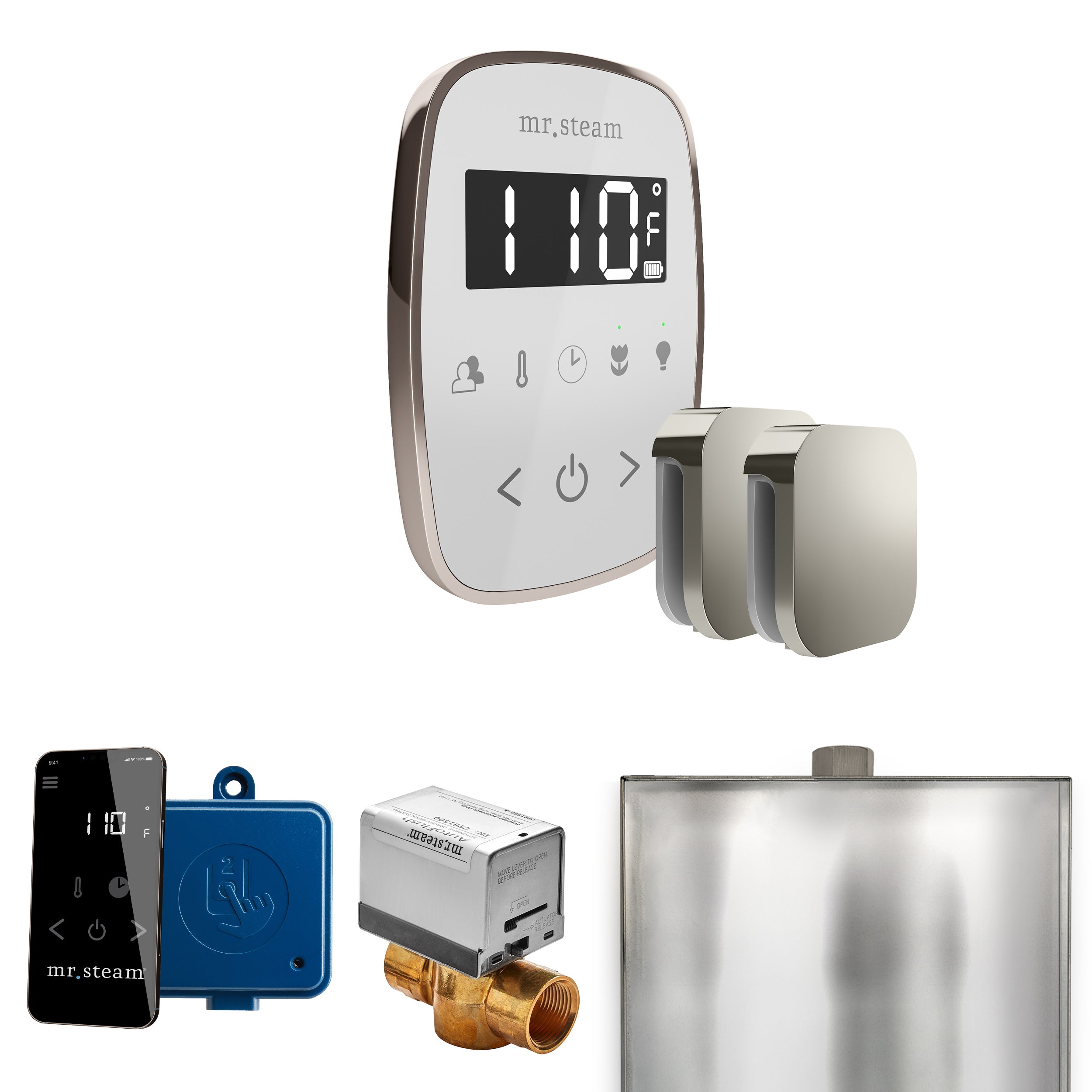 Mr Steam ButlerFlex Max Steam Shower Control Package with TempoFlex Control and Steamhead