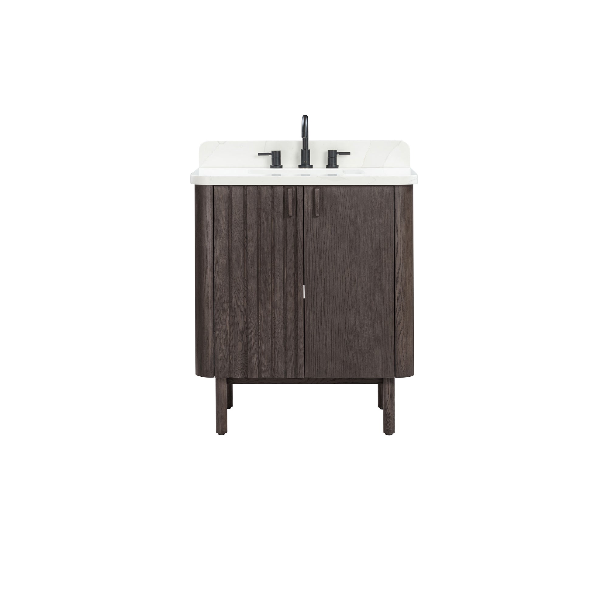 brown oak vanity set