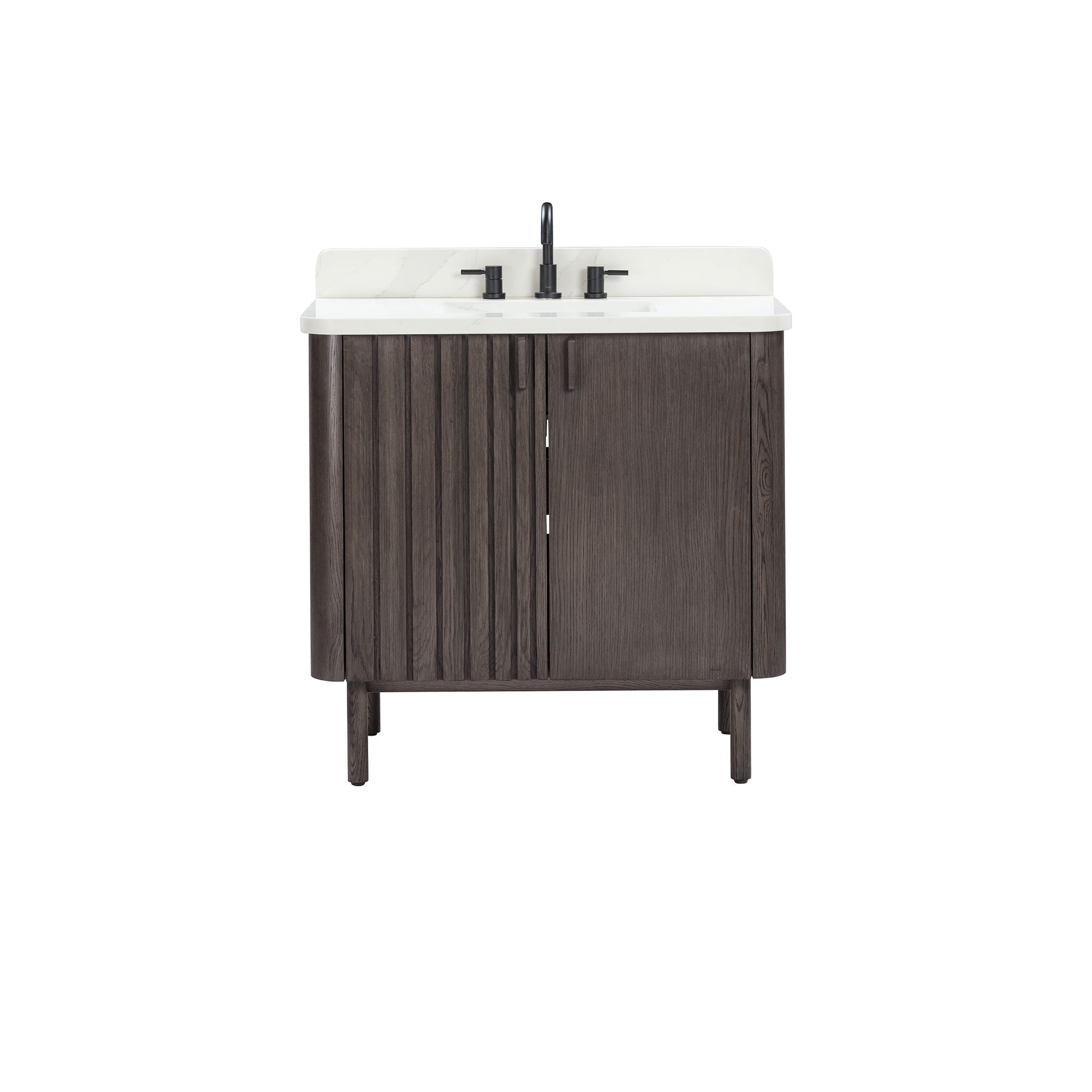 brown oak vanity set