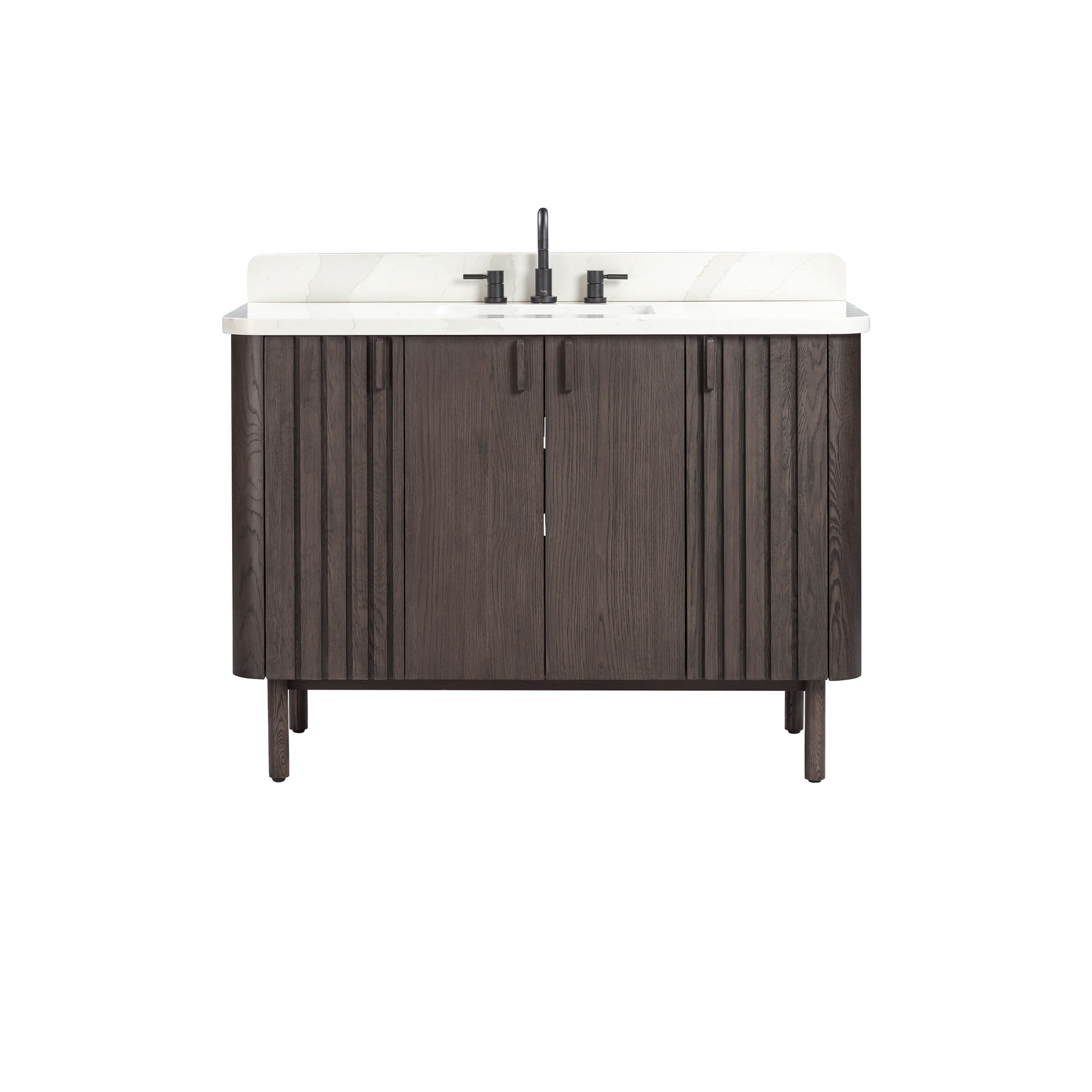 brown oak vanity set