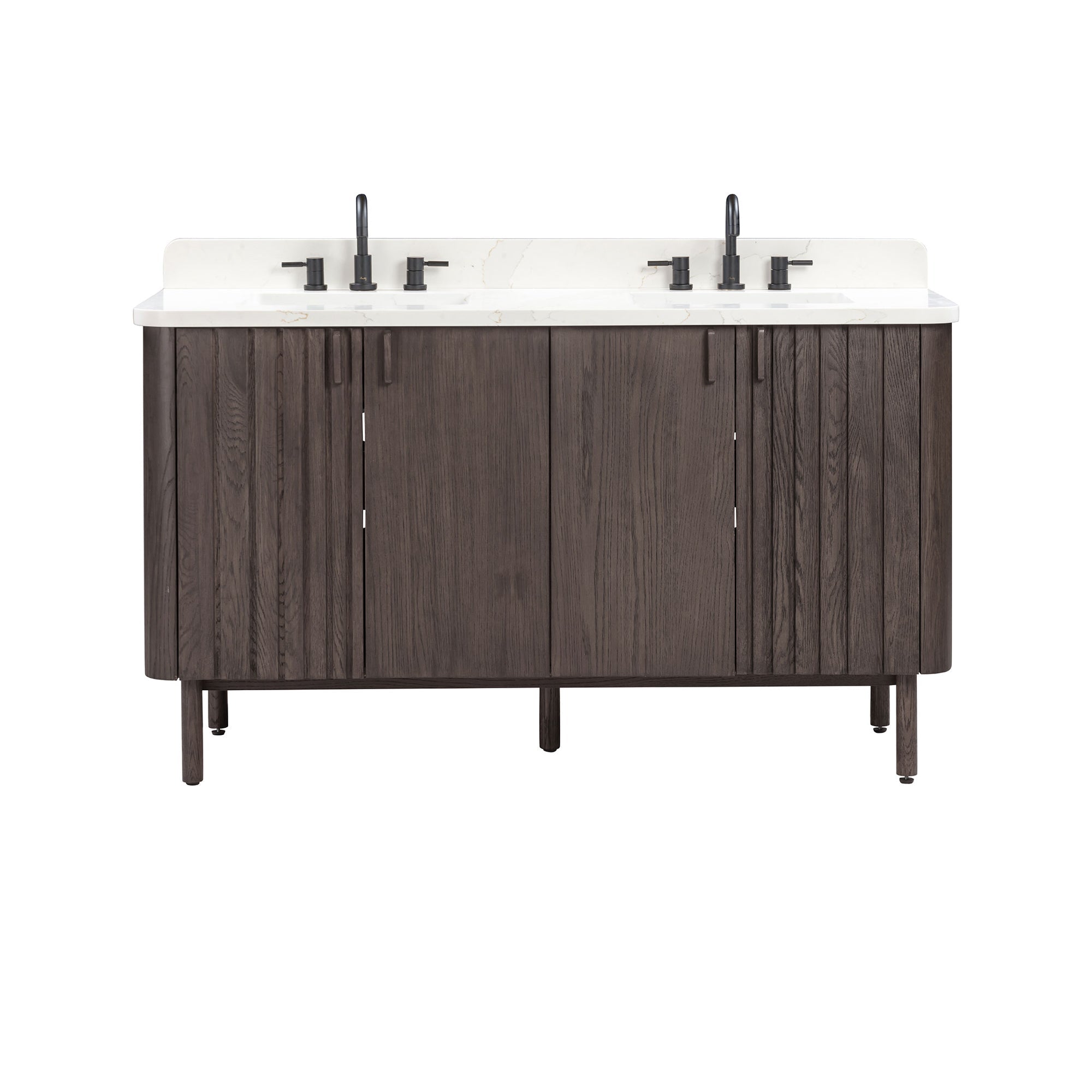 brown oak vanity set