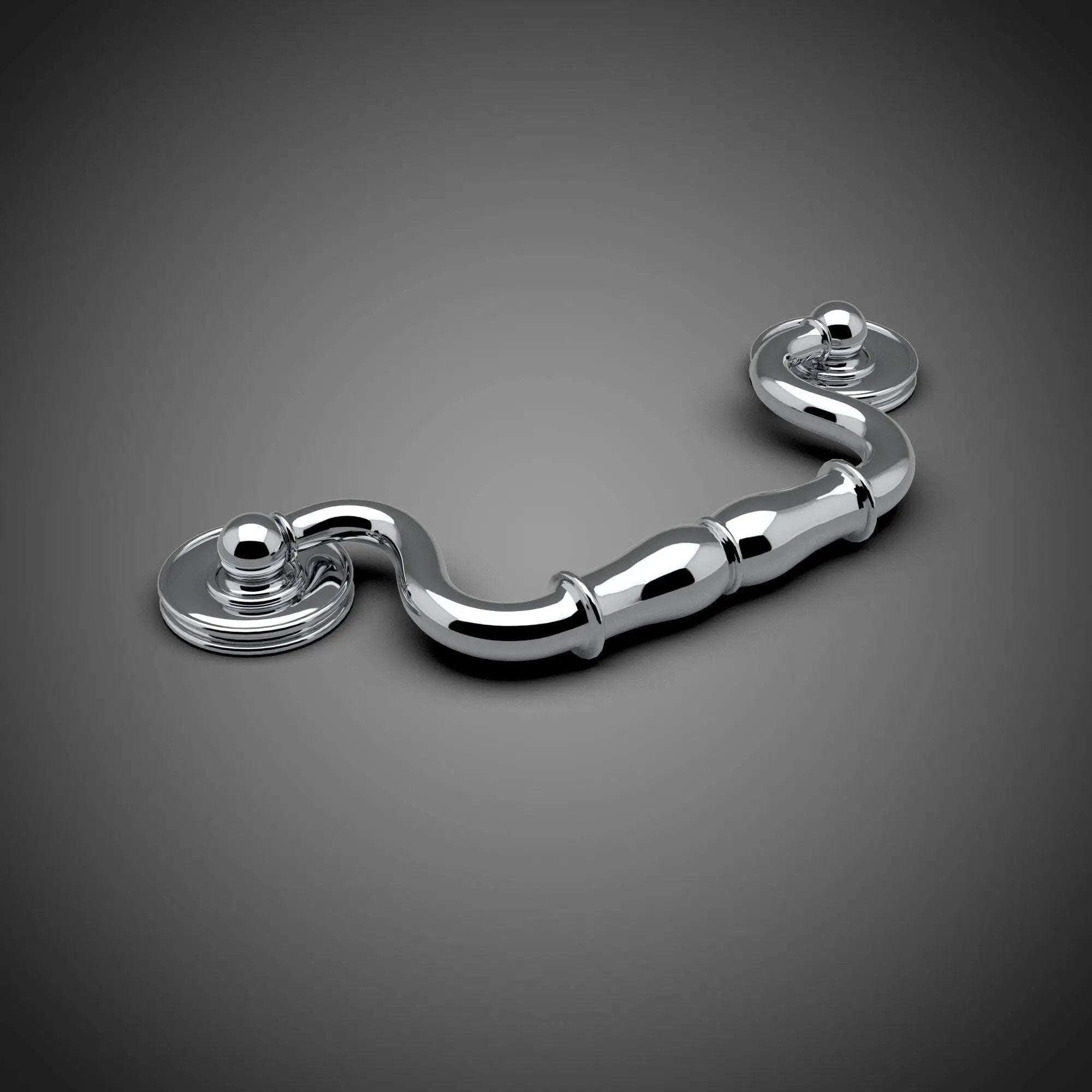 polished chrome bin pull