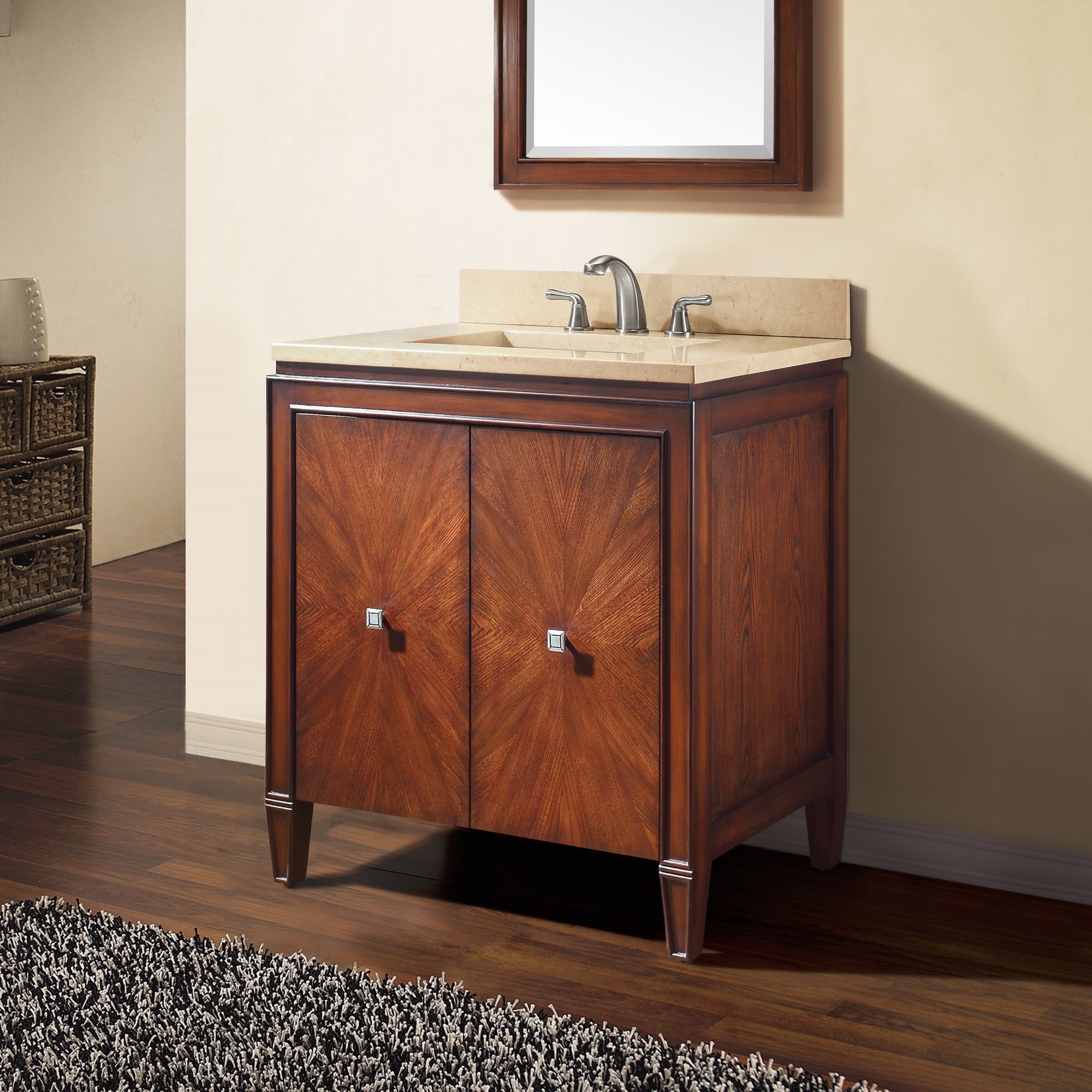 new walnut vanity set