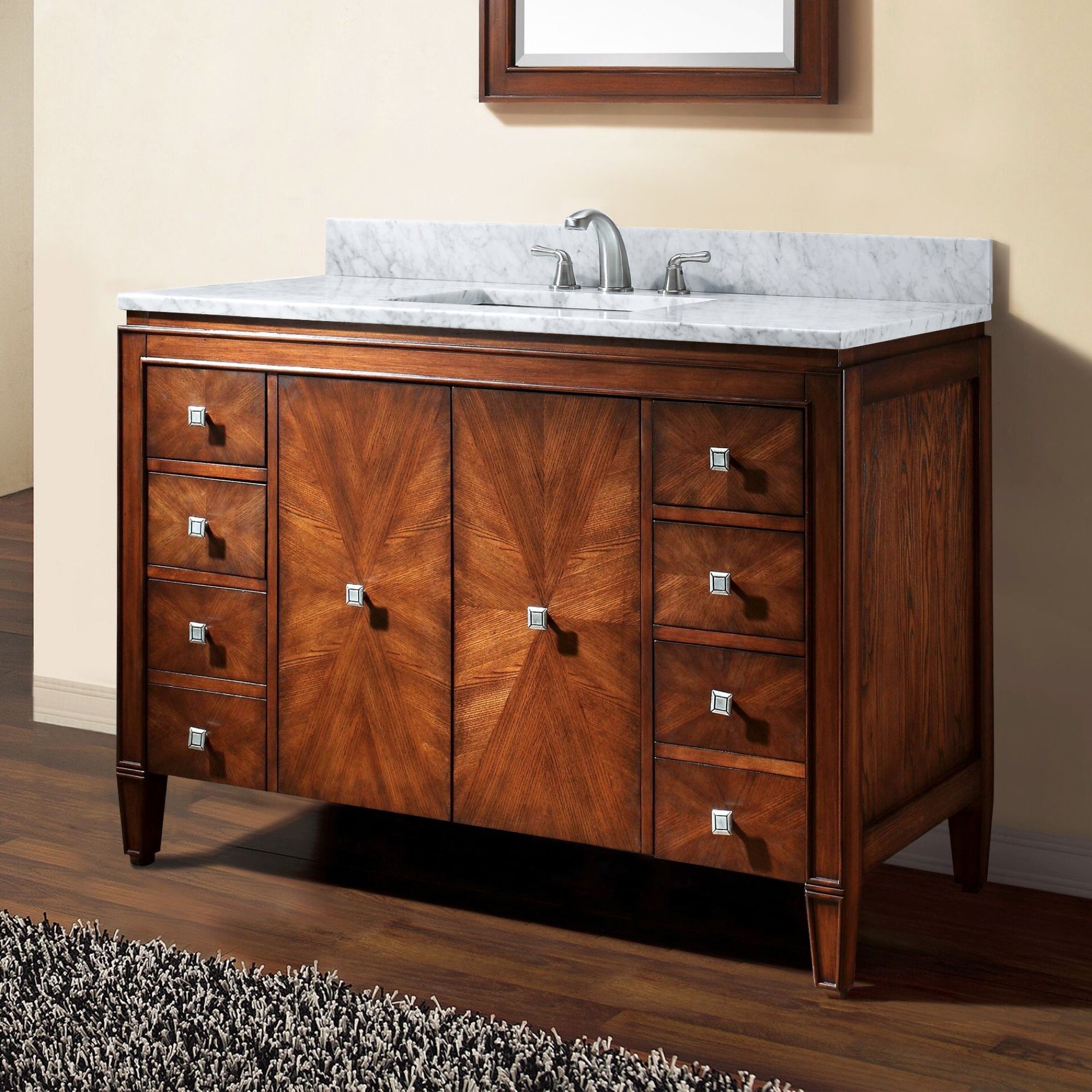 new walnut vanity set