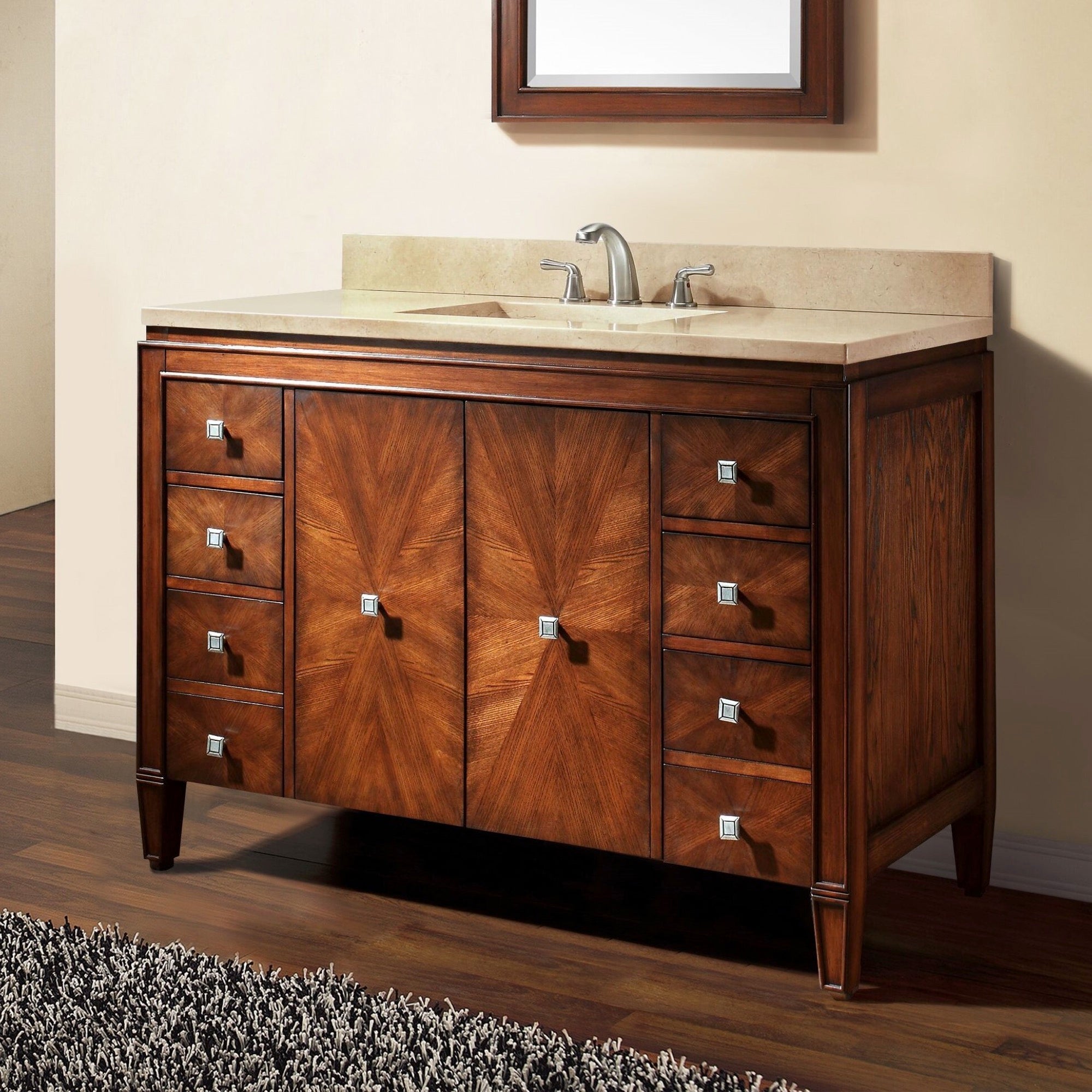 new walnut vanity set