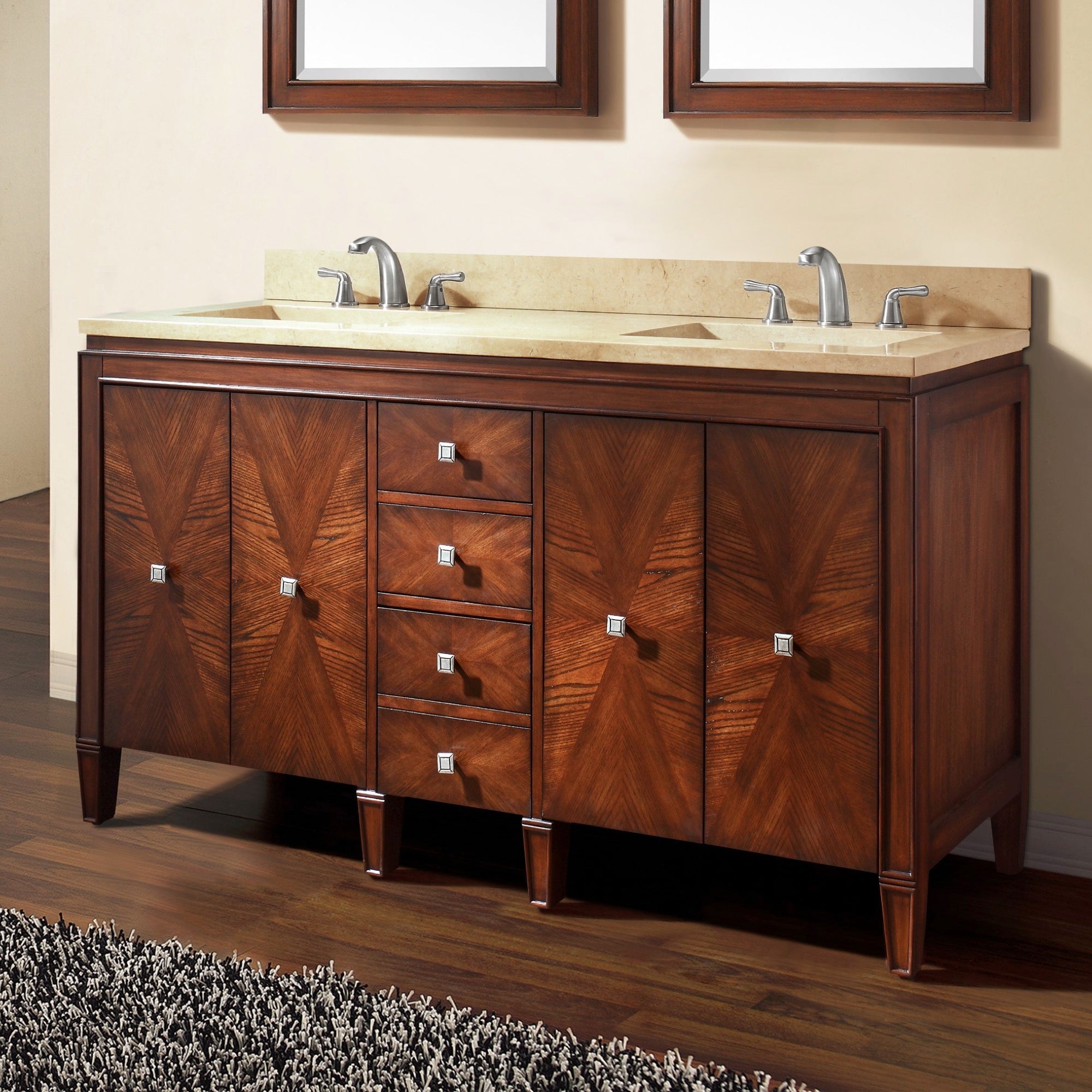 new walnut vanity set