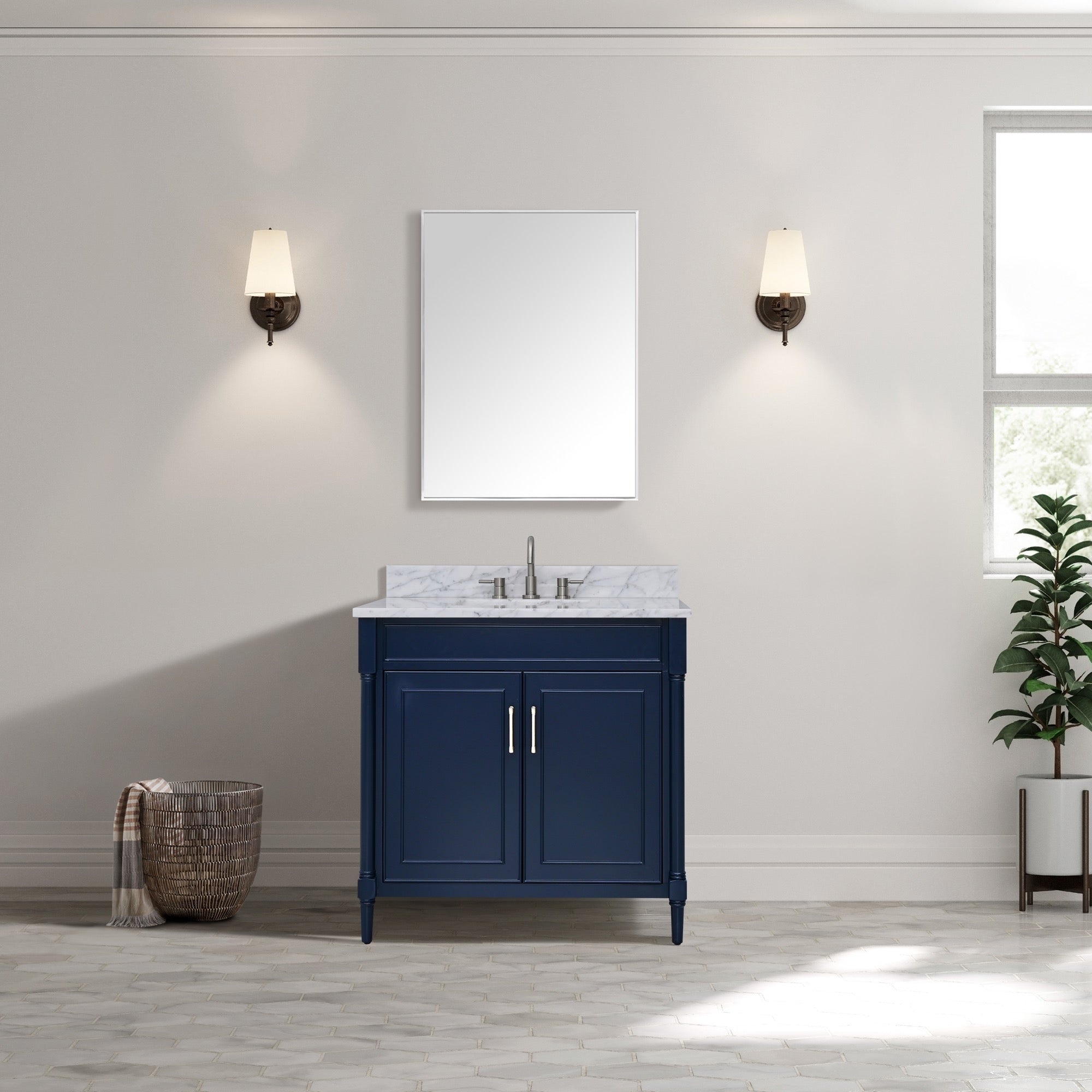 navy blue vanity set