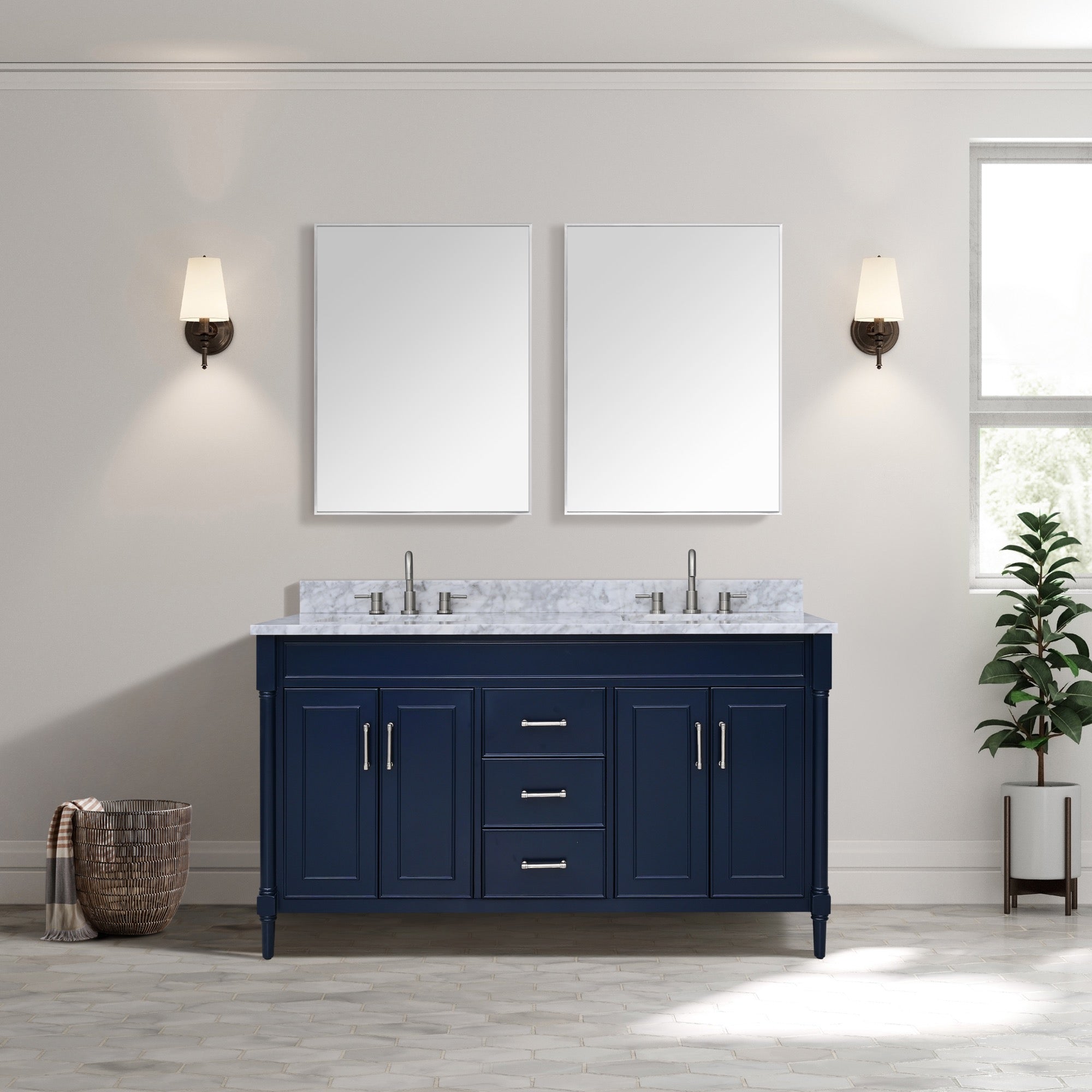 navy blue vanity set