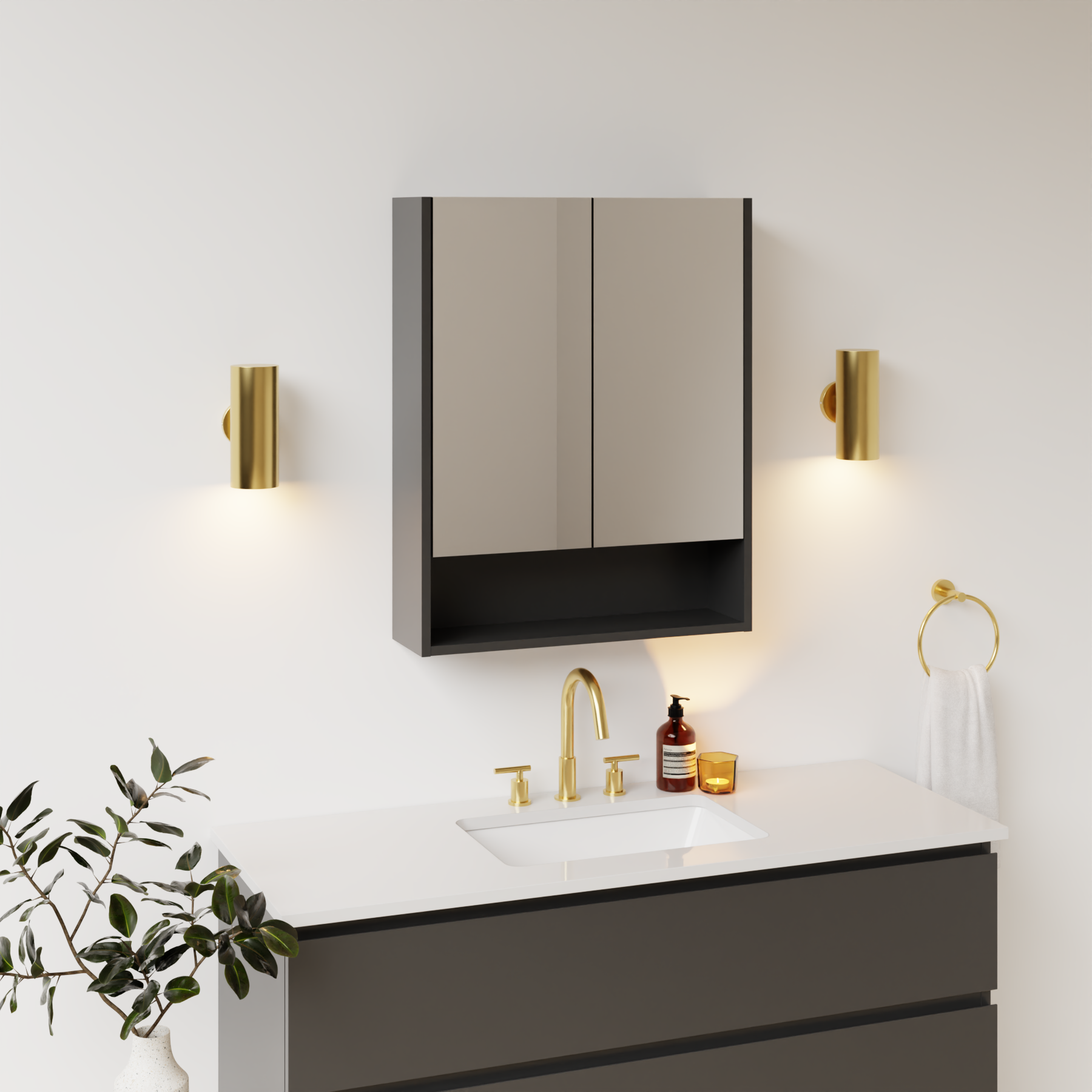 emerald green satin paint medicine cabinet