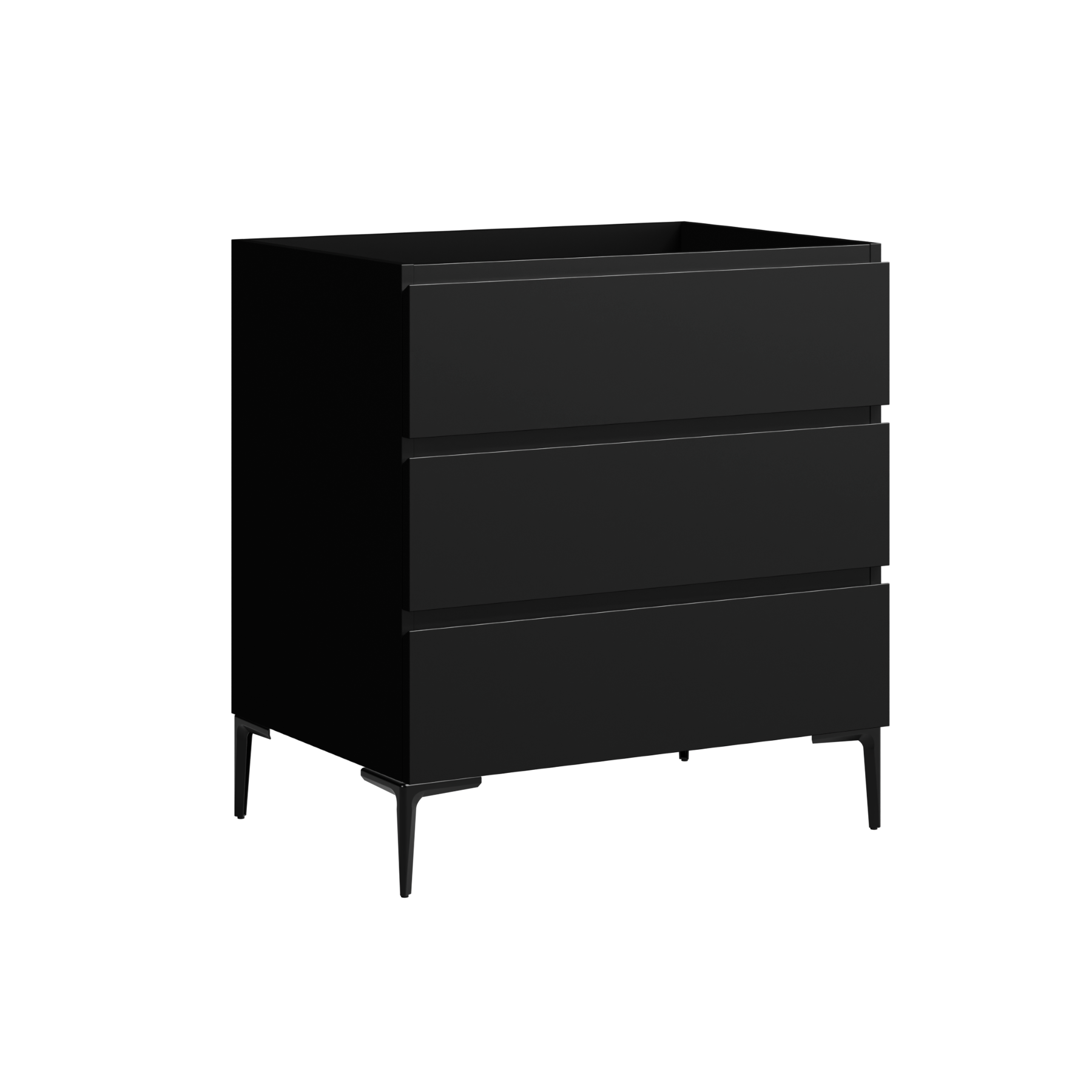 black satin paint vanity