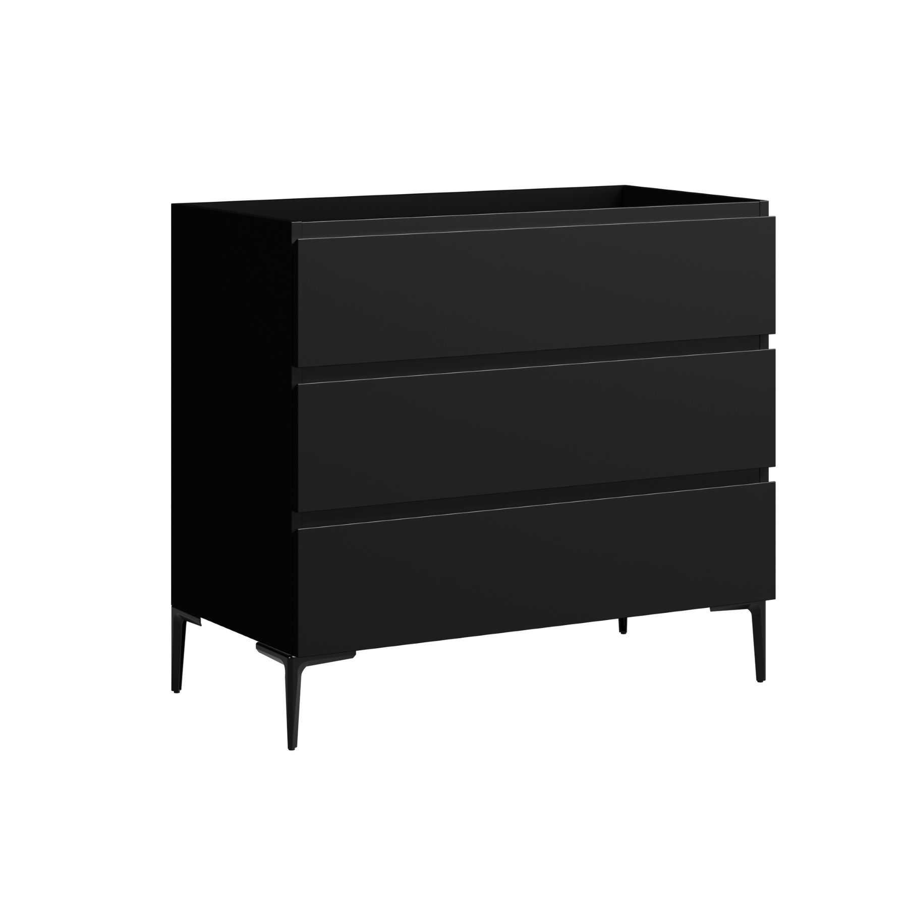 black satin paint vanity