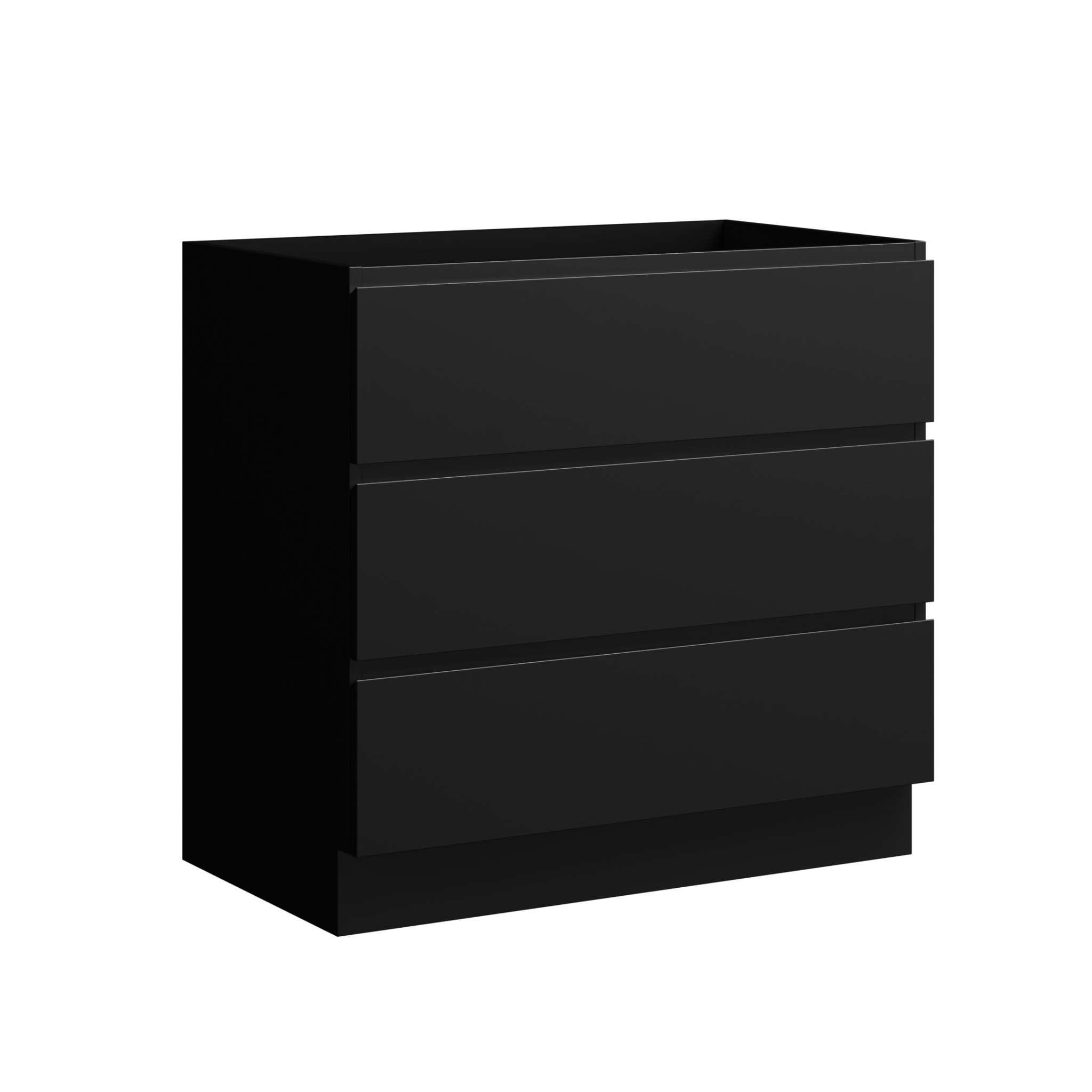 black satin paint vanity