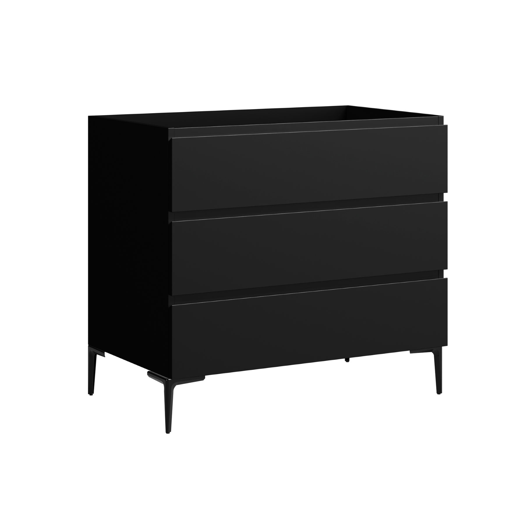 black satin paint vanity