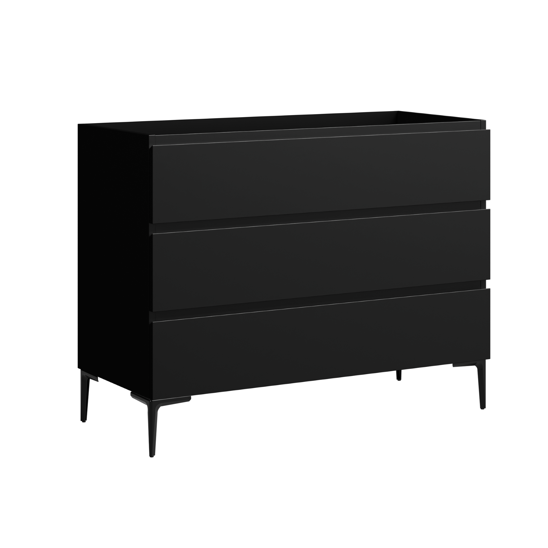 black satin paint vanity