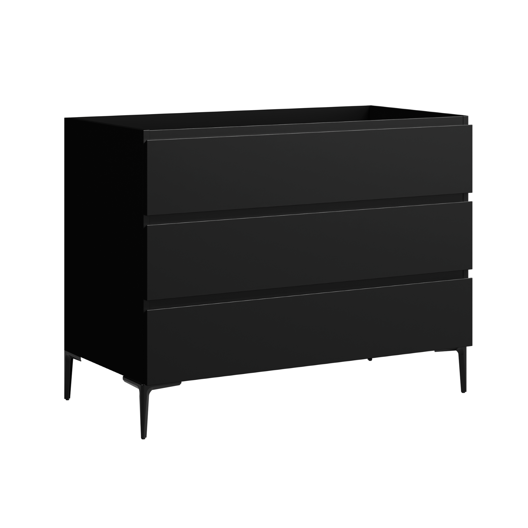 black satin paint vanity
