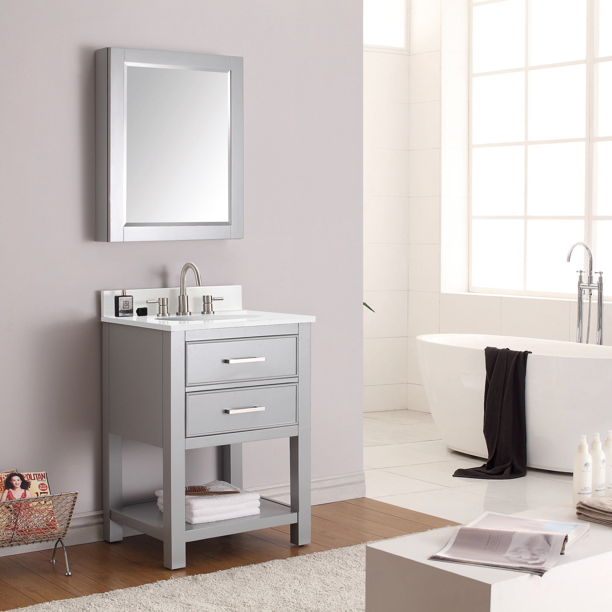 chilled gray vanity set