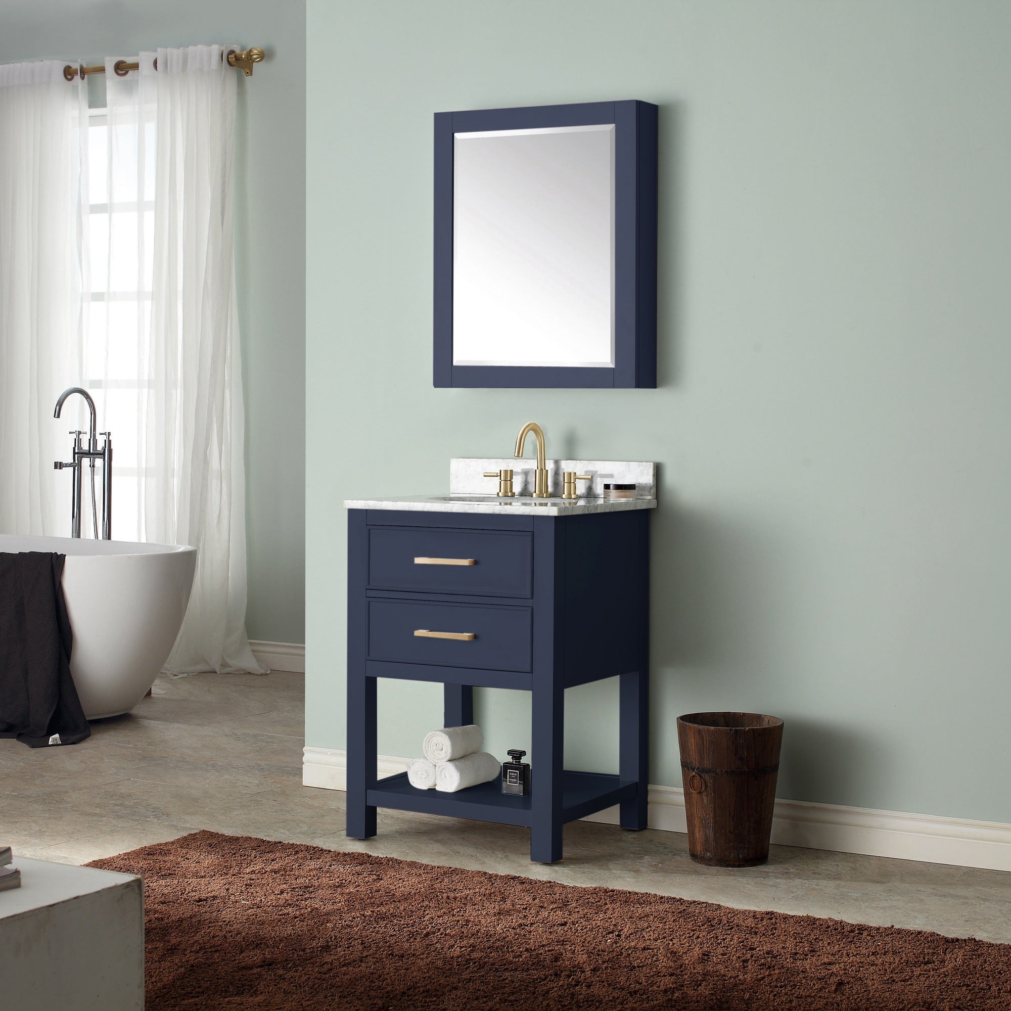 navy blue vanity set